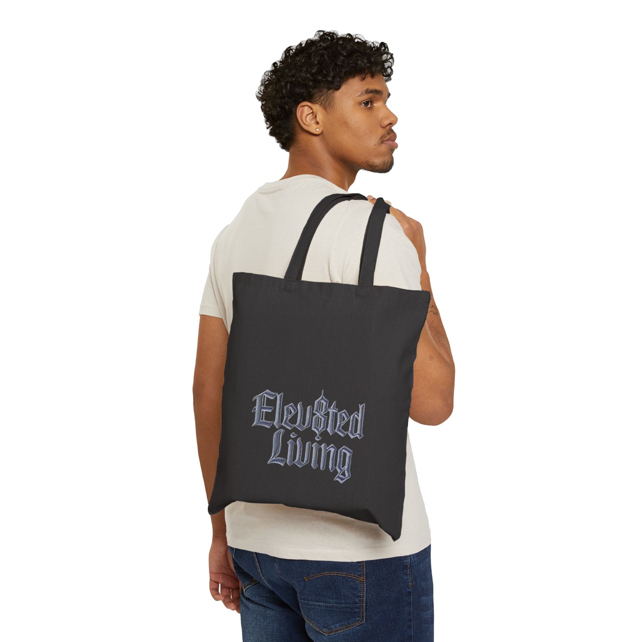 Daddy's Elev8ted Living Snake & Skull Cotton Canvas Tote Bag