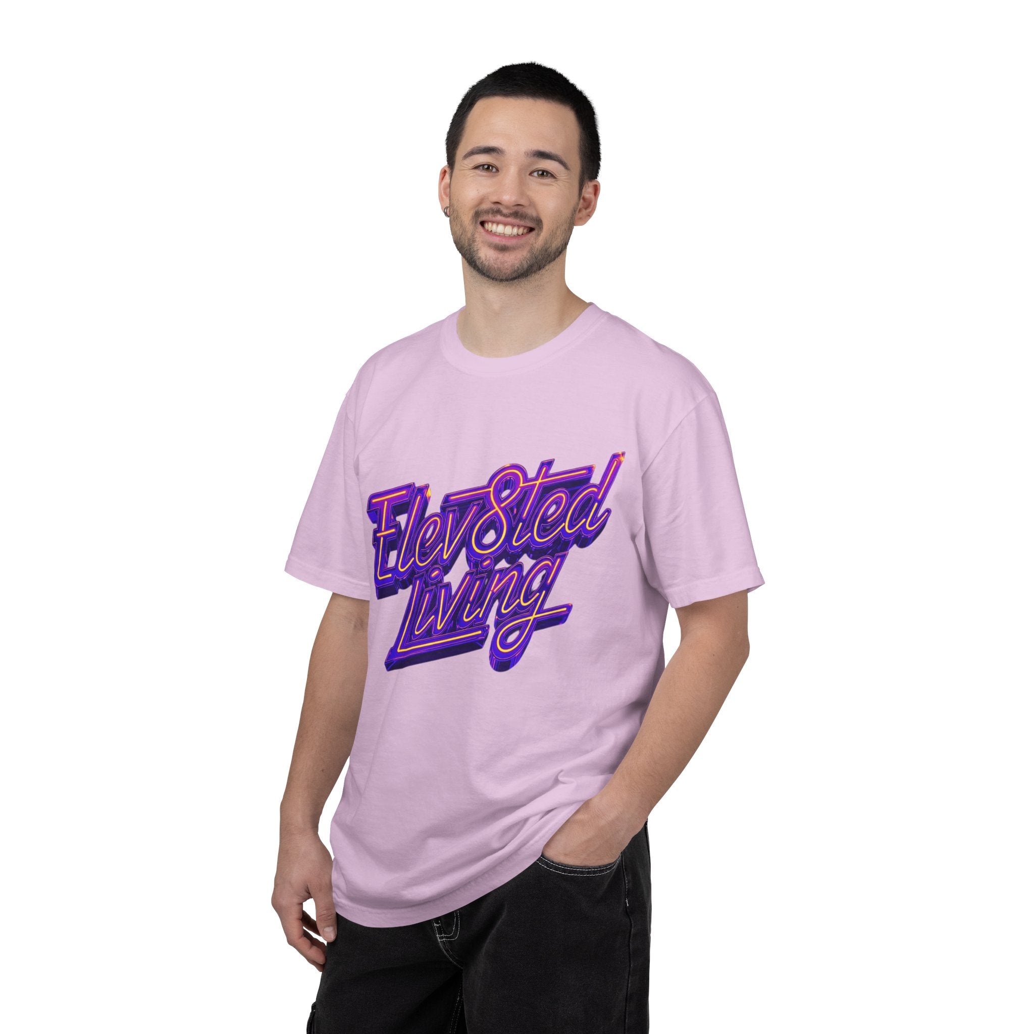 Elev8ted Living Neon Tee — Purple & Yellow Garment-Dyed T-Shirt
