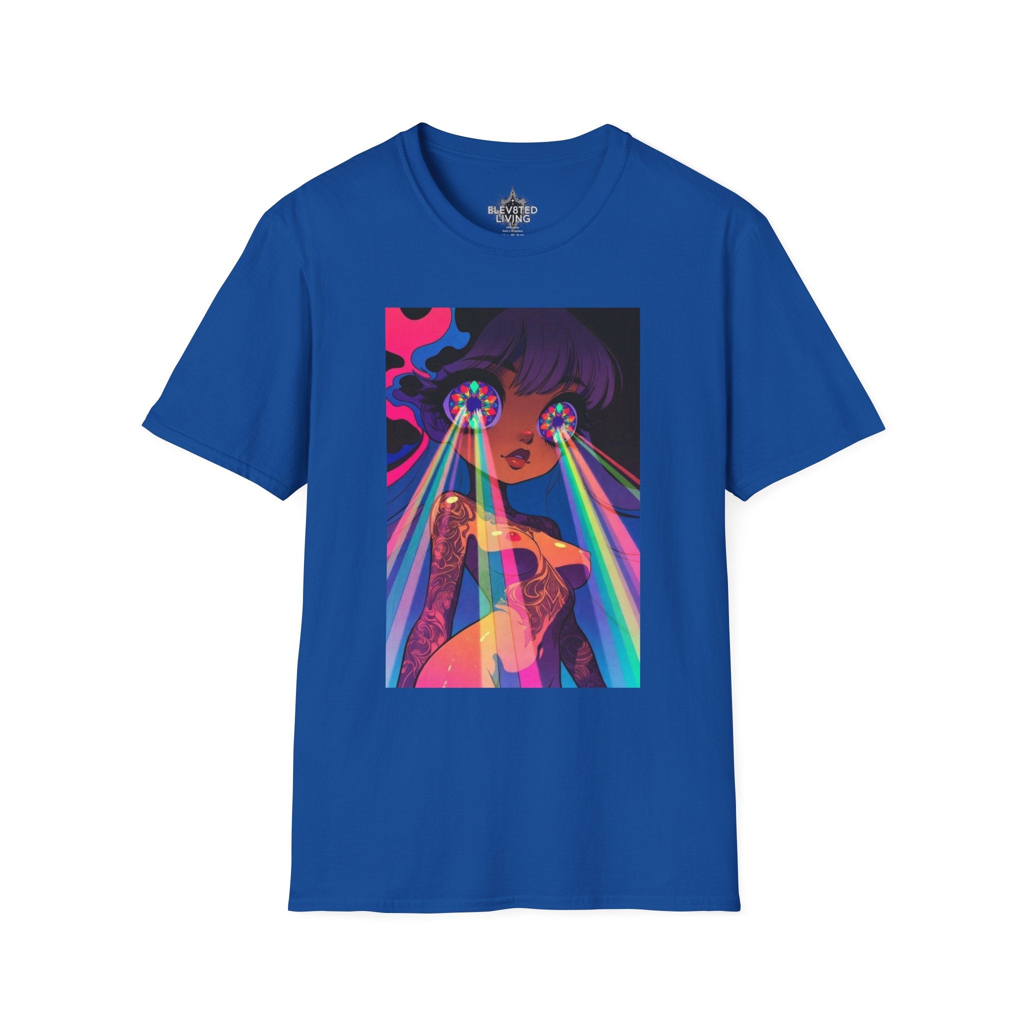 Psychedelic Rainbow Laser Girl T-Shirt