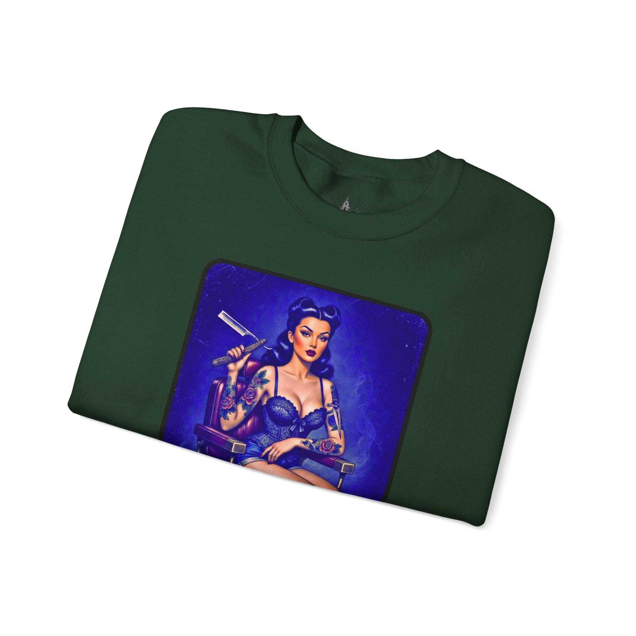 Stay Sharp Pinup Barber Crewneck Sweatshirt