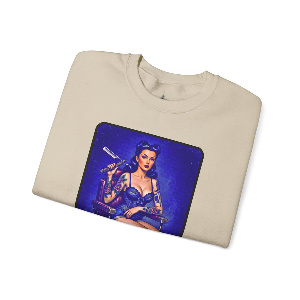 Stay Sharp Pinup Barber Crewneck Sweatshirt