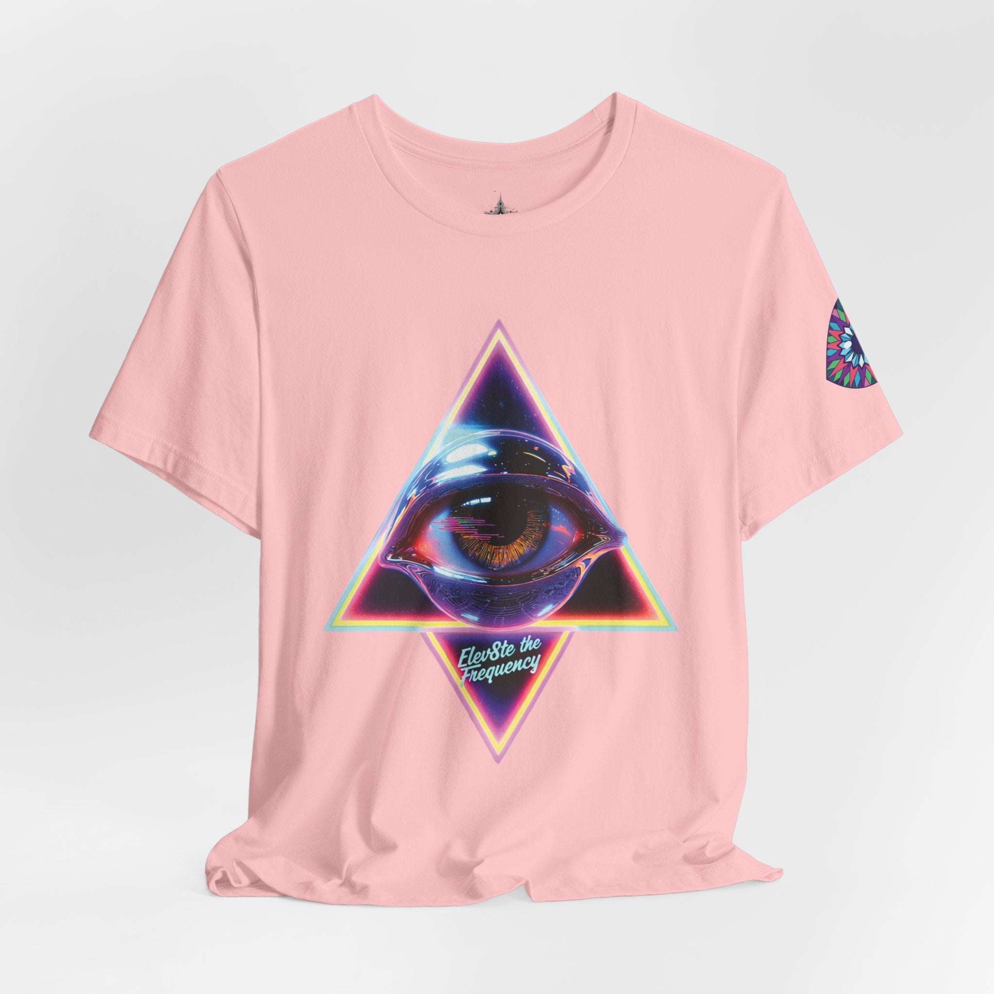 Eye Triangle Graphic Tee — "Elevated Living" Vaporwave T-Shirt