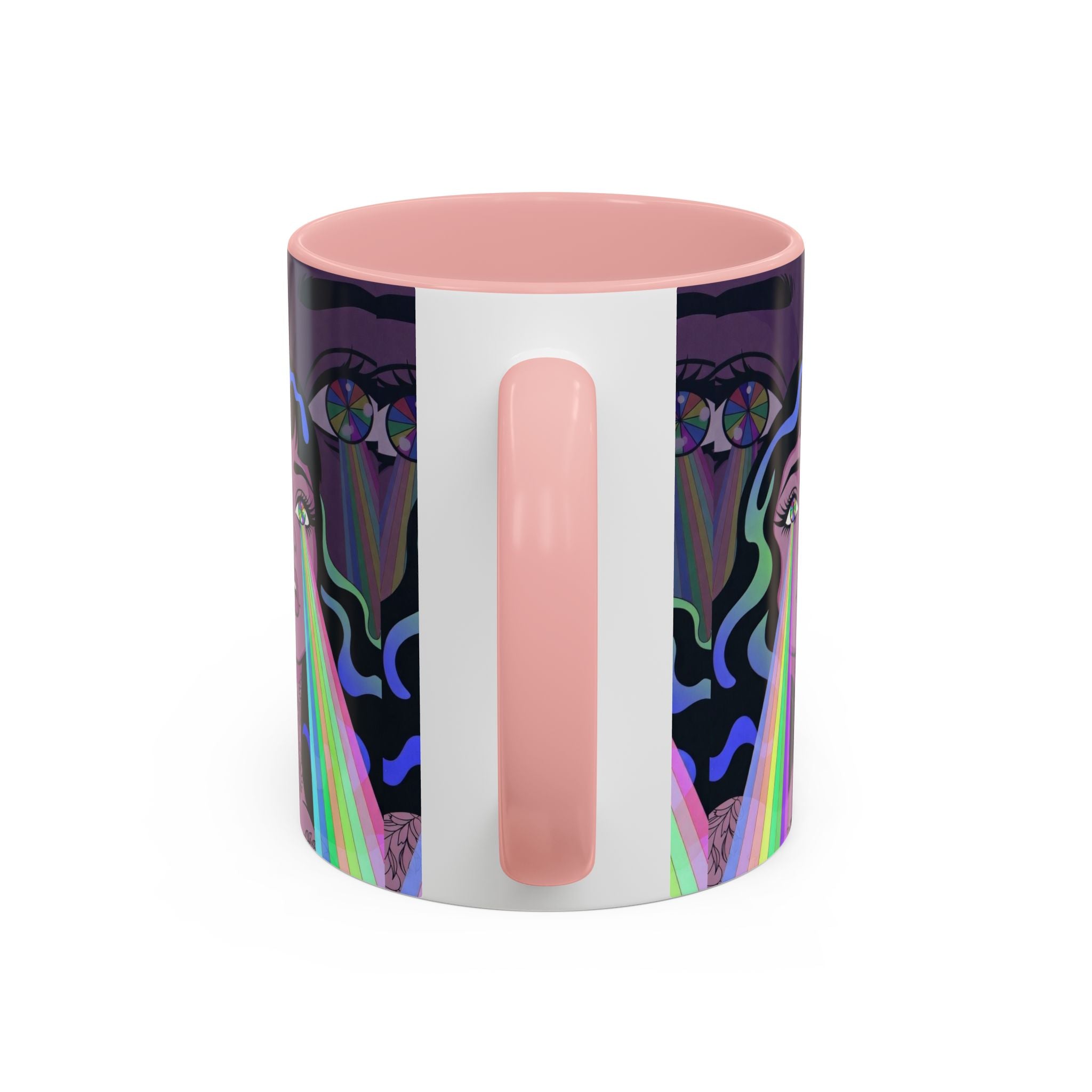 Kaleidoscope Eyes Accent Coffee Mug — Girl Illustration (11/15oz)