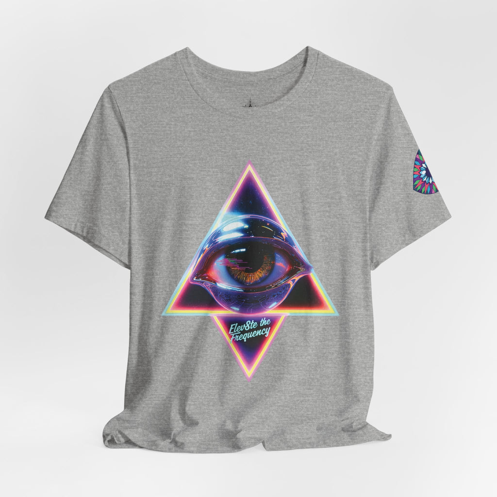 Eye Triangle Graphic Tee — "Elevated Living" Vaporwave T-Shirt