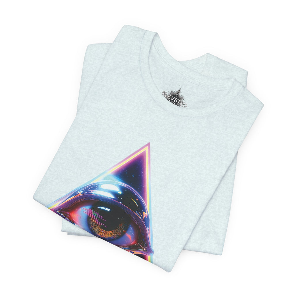 Eye Triangle Graphic Tee — "Elevated Living" Vaporwave T-Shirt
