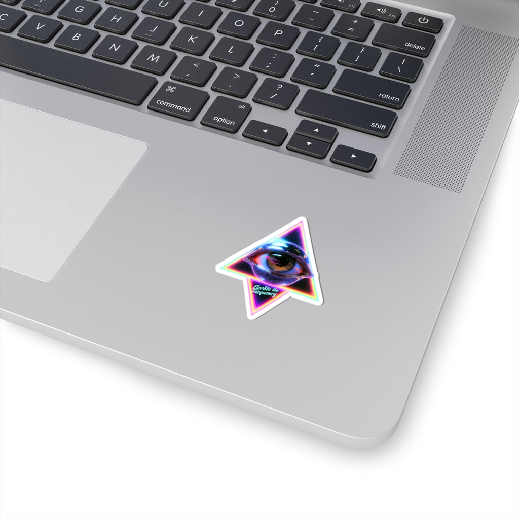 Elevate the Frequency All-Seeing Eye Neon Pyramid Sticker