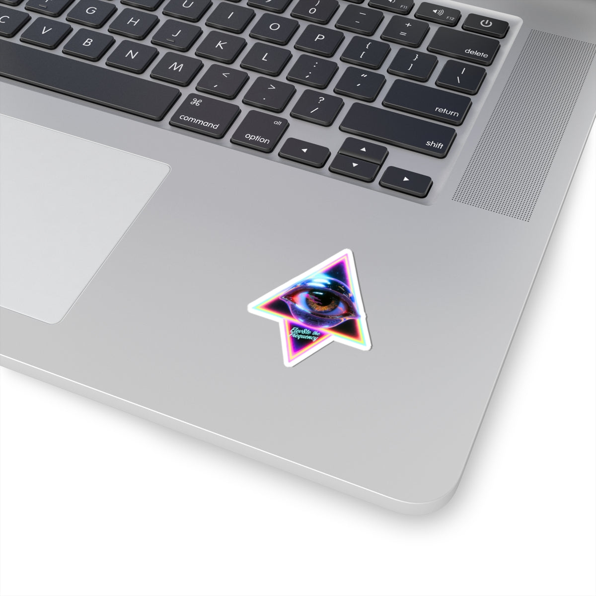 Elevate the Frequency All-Seeing Eye Neon Pyramid Sticker
