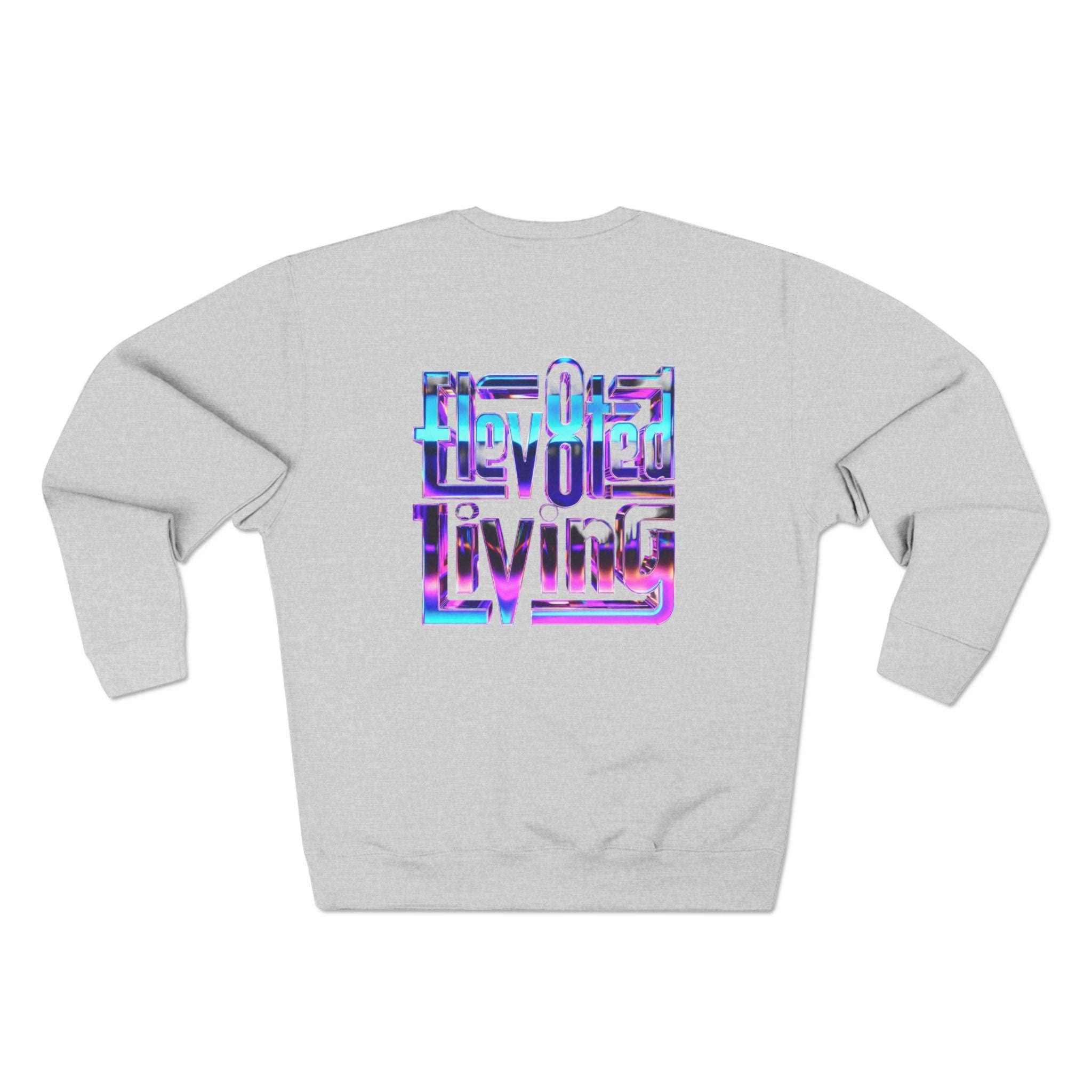 Elev8ted Living Crewneck Sweatshirt — Trippie Girl with Laser Rainbow Eyes