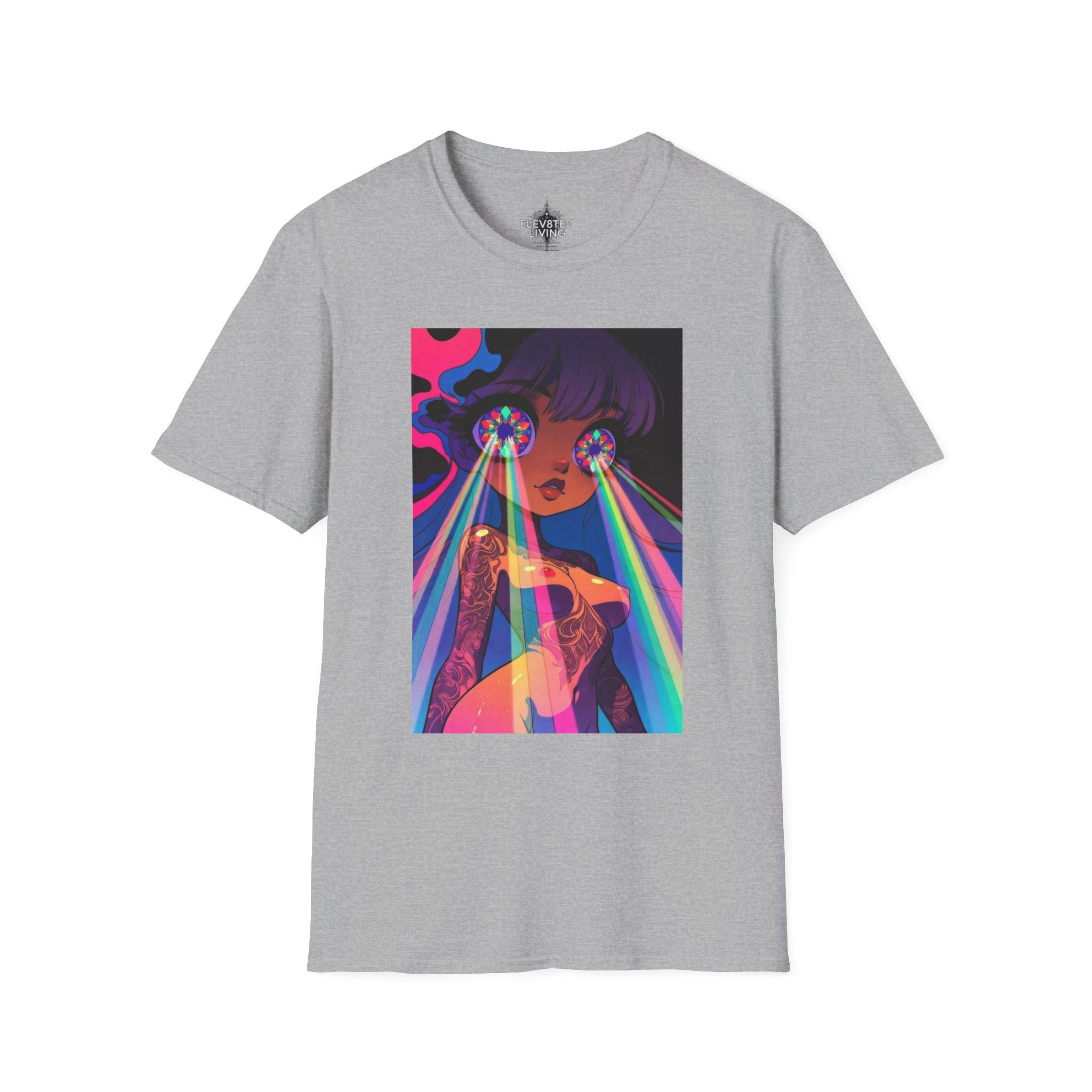 Psychedelic Rainbow Laser Girl T-Shirt