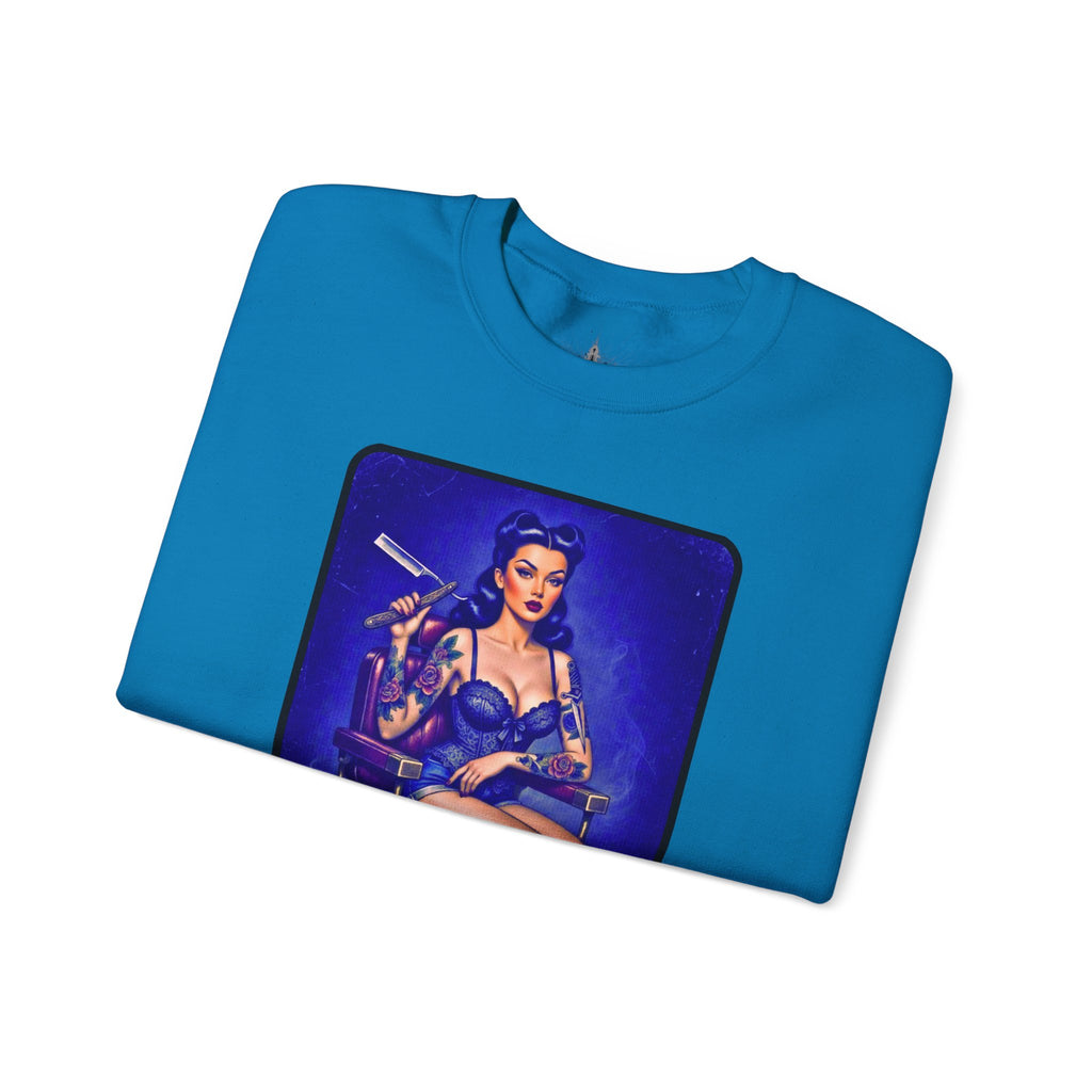 Stay Sharp Pinup Barber Crewneck Sweatshirt