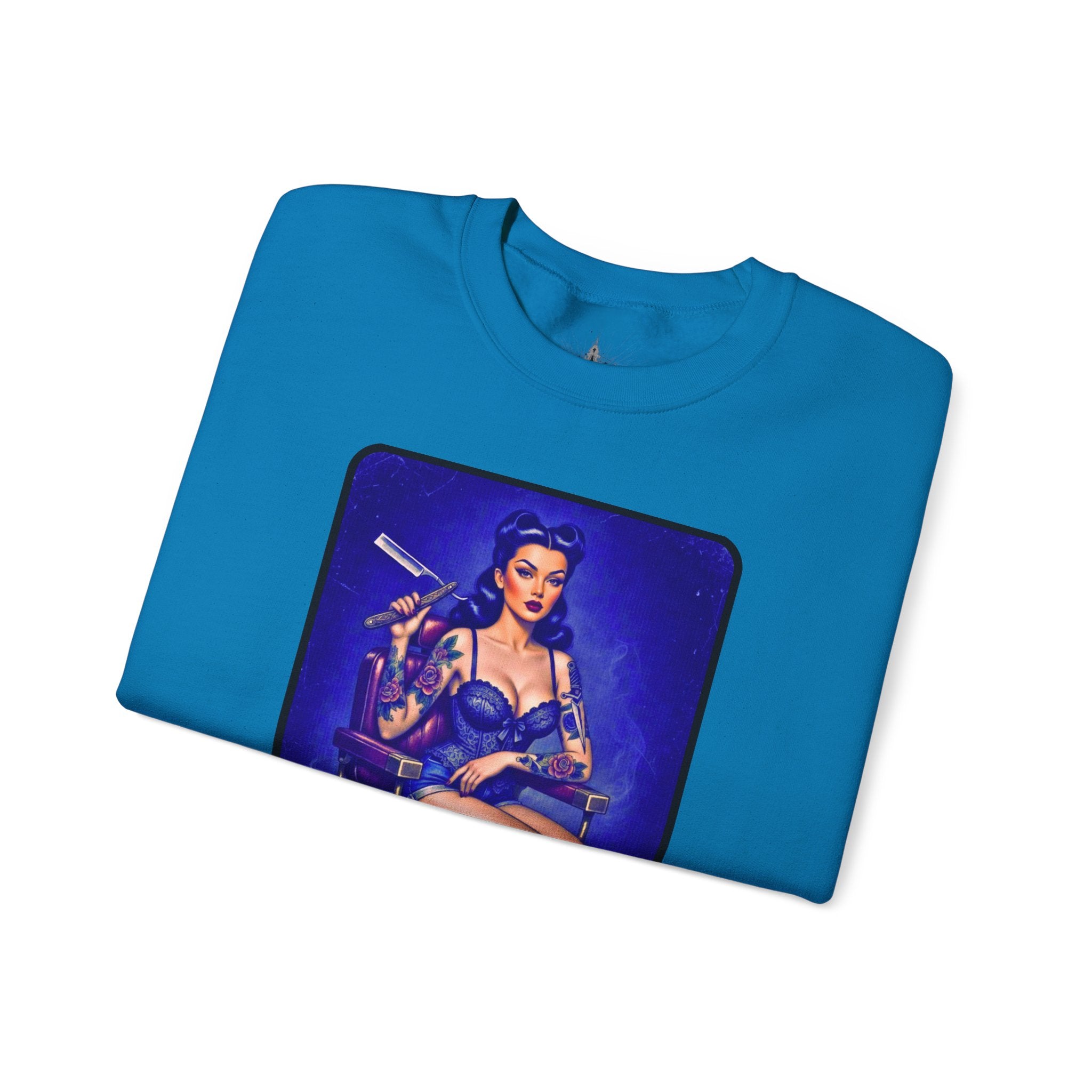 Stay Sharp Pinup Barber Crewneck Sweatshirt