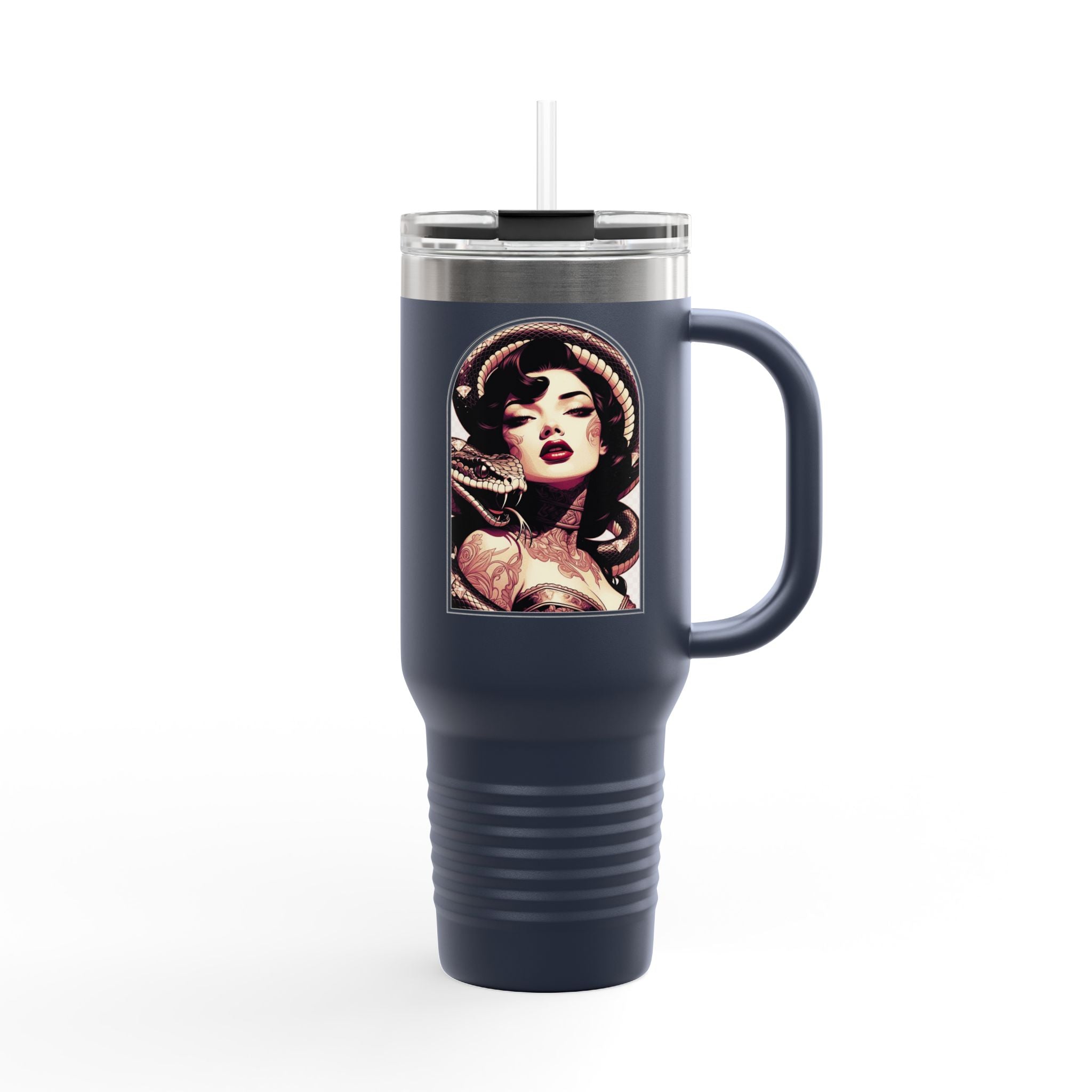40oz Insulated Travel Mug — Woman with Snake Illustration (Elev8ted Living)