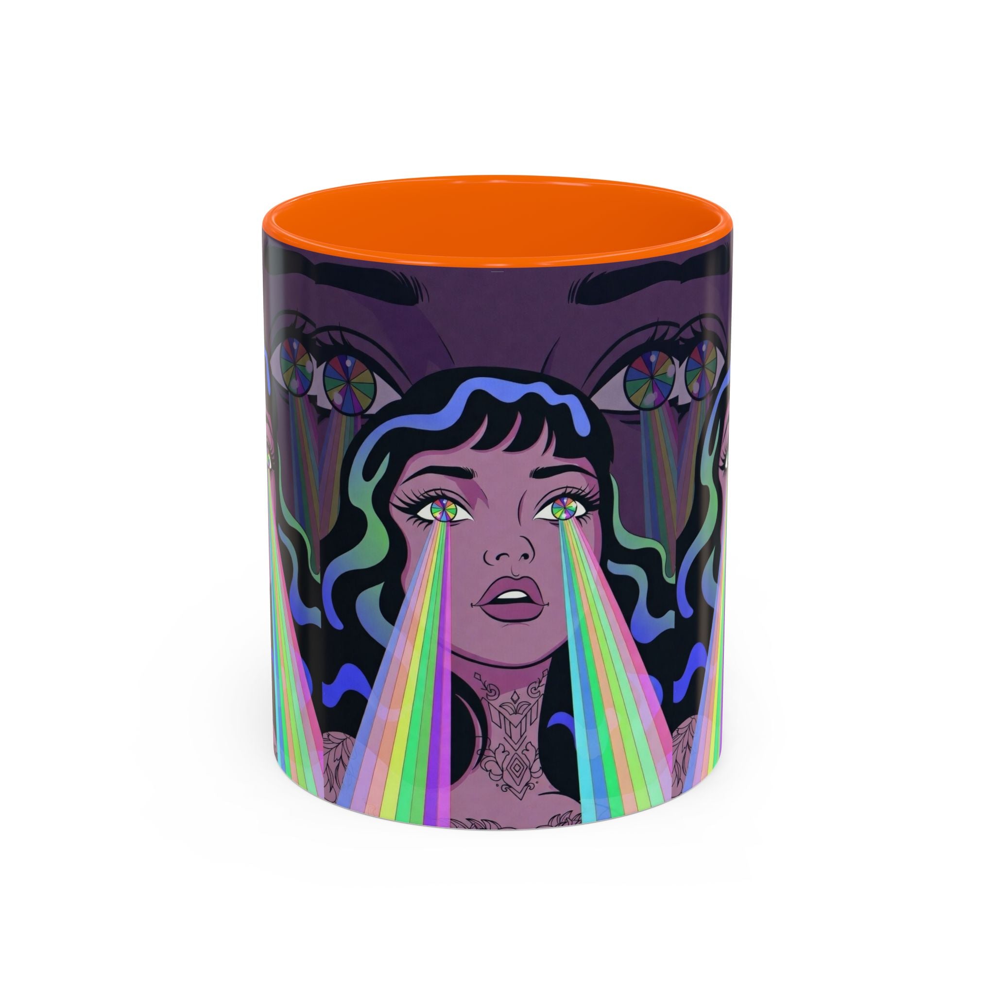 Kaleidoscope Eyes Accent Coffee Mug — Girl Illustration (11/15oz)