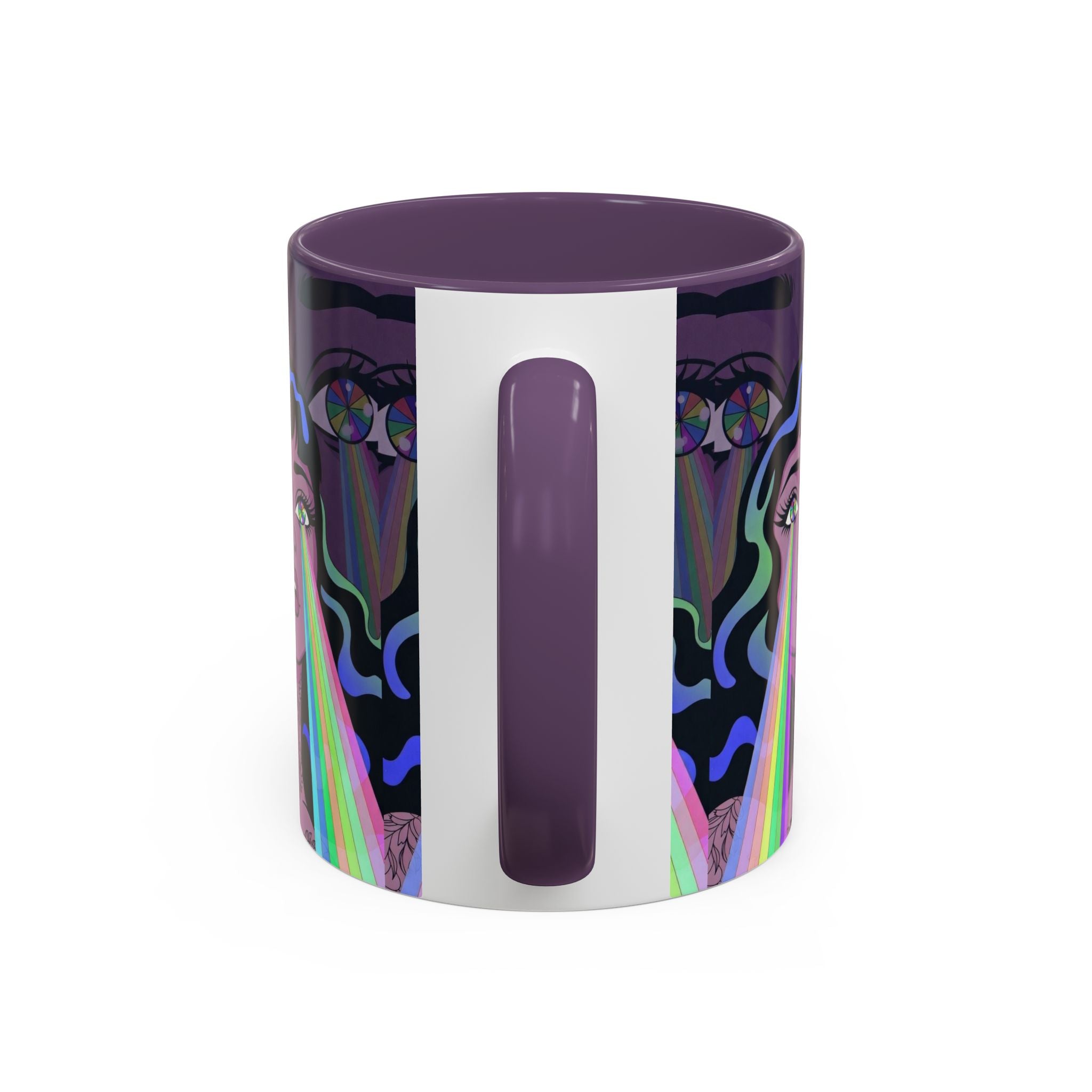 Kaleidoscope Eyes Accent Coffee Mug — Girl Illustration (11/15oz)