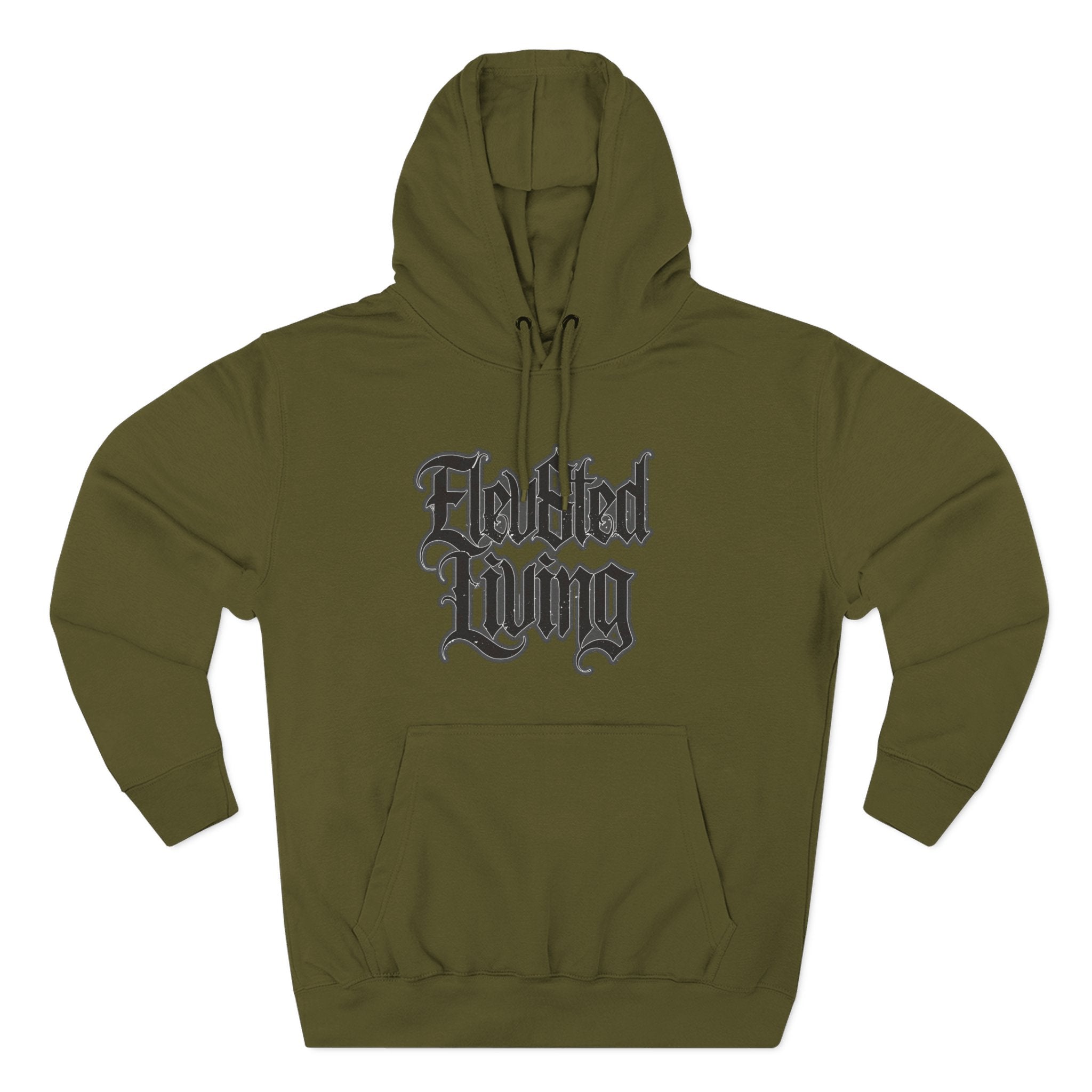 Elev8ted Living Tattoo Pin-Up Hoodie — Snake & Gothic Script