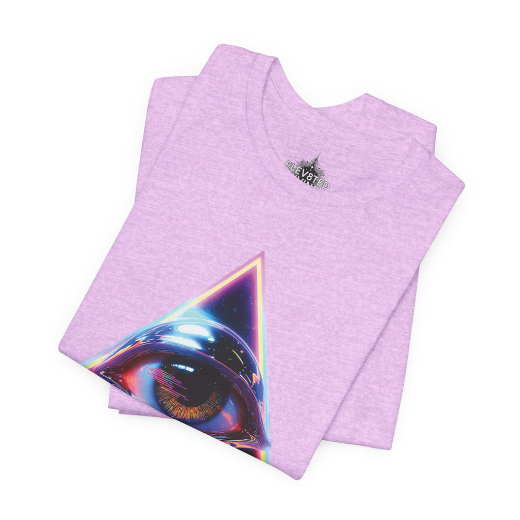 Eye Triangle Graphic Tee — "Elevated Living" Vaporwave T-Shirt