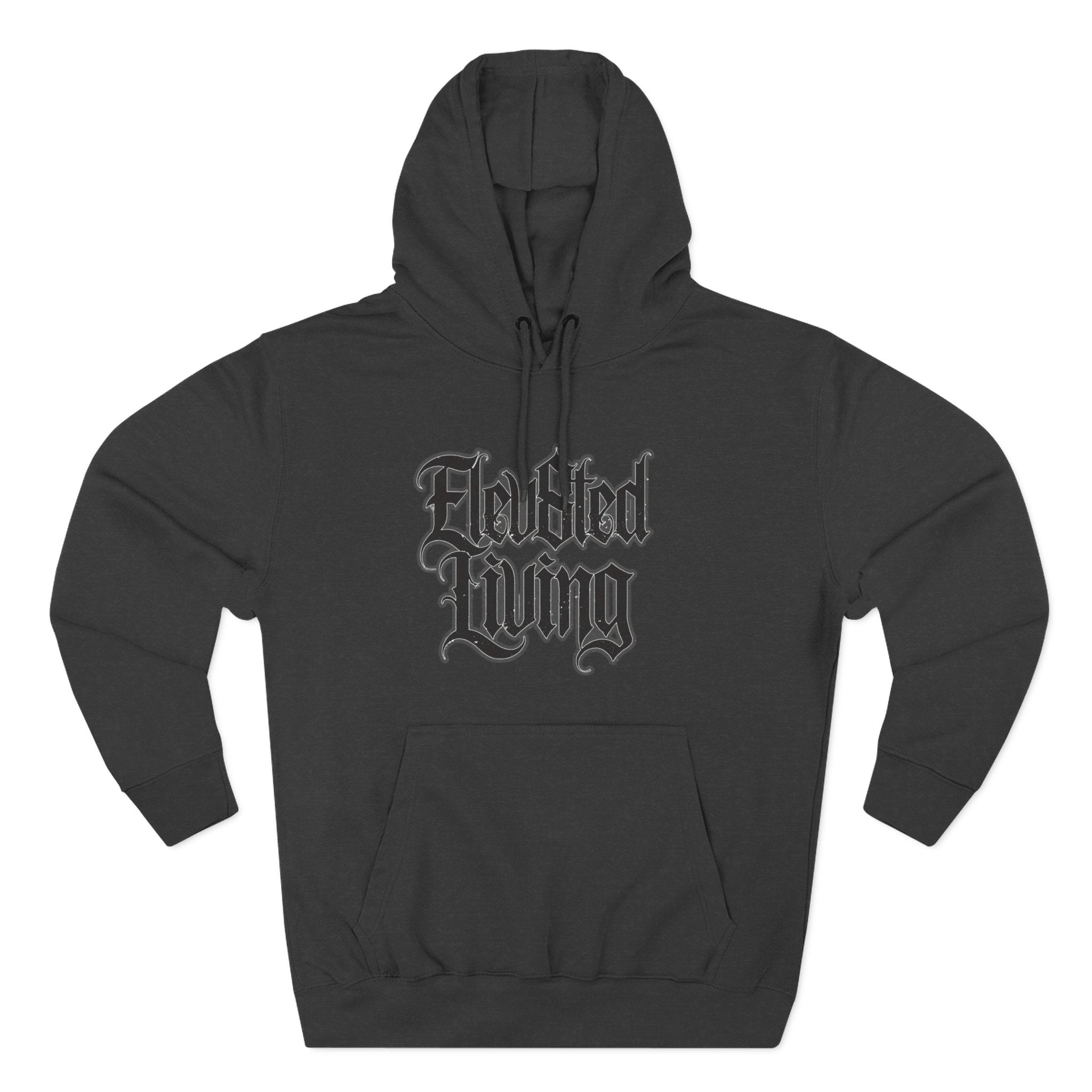 Elev8ted Living Tattoo Pin-Up Hoodie — Snake & Gothic Script