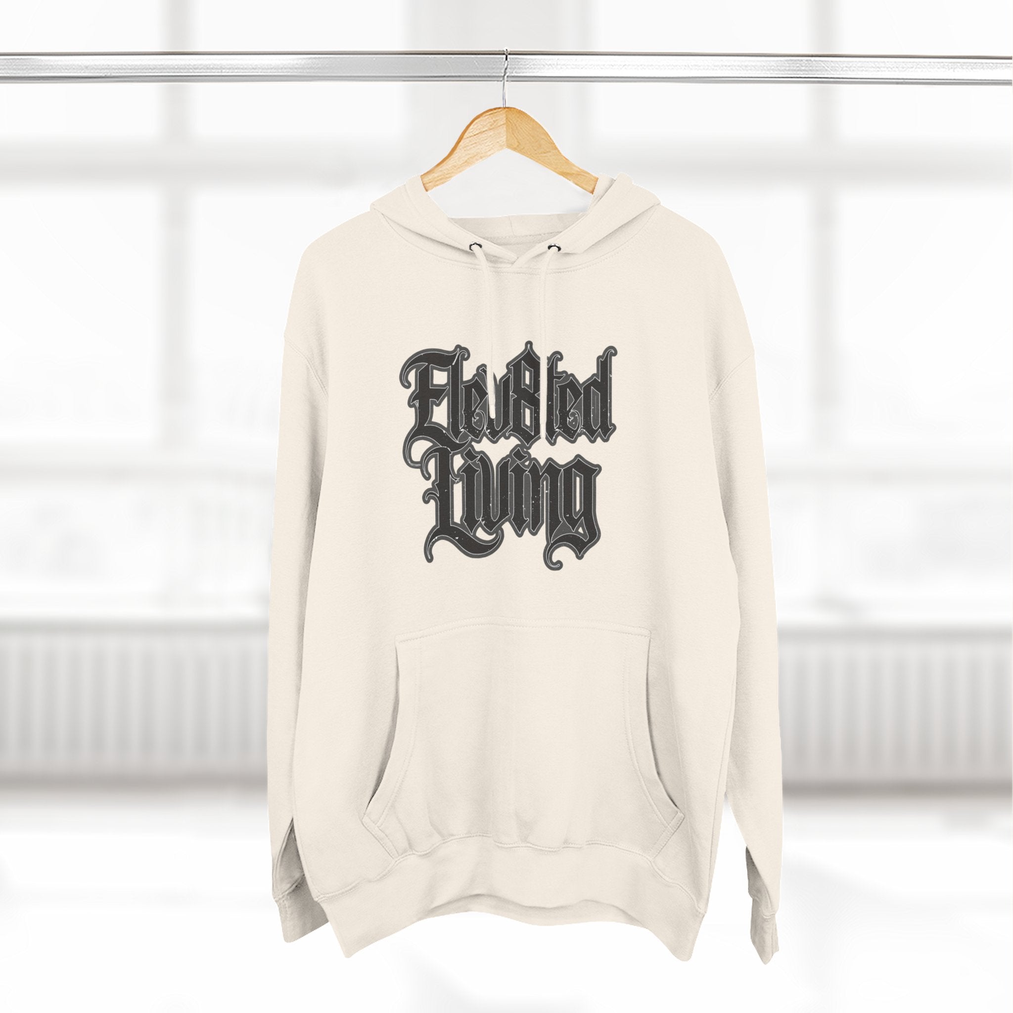 Elev8ted Living Tattoo Pin-Up Hoodie — Snake & Gothic Script