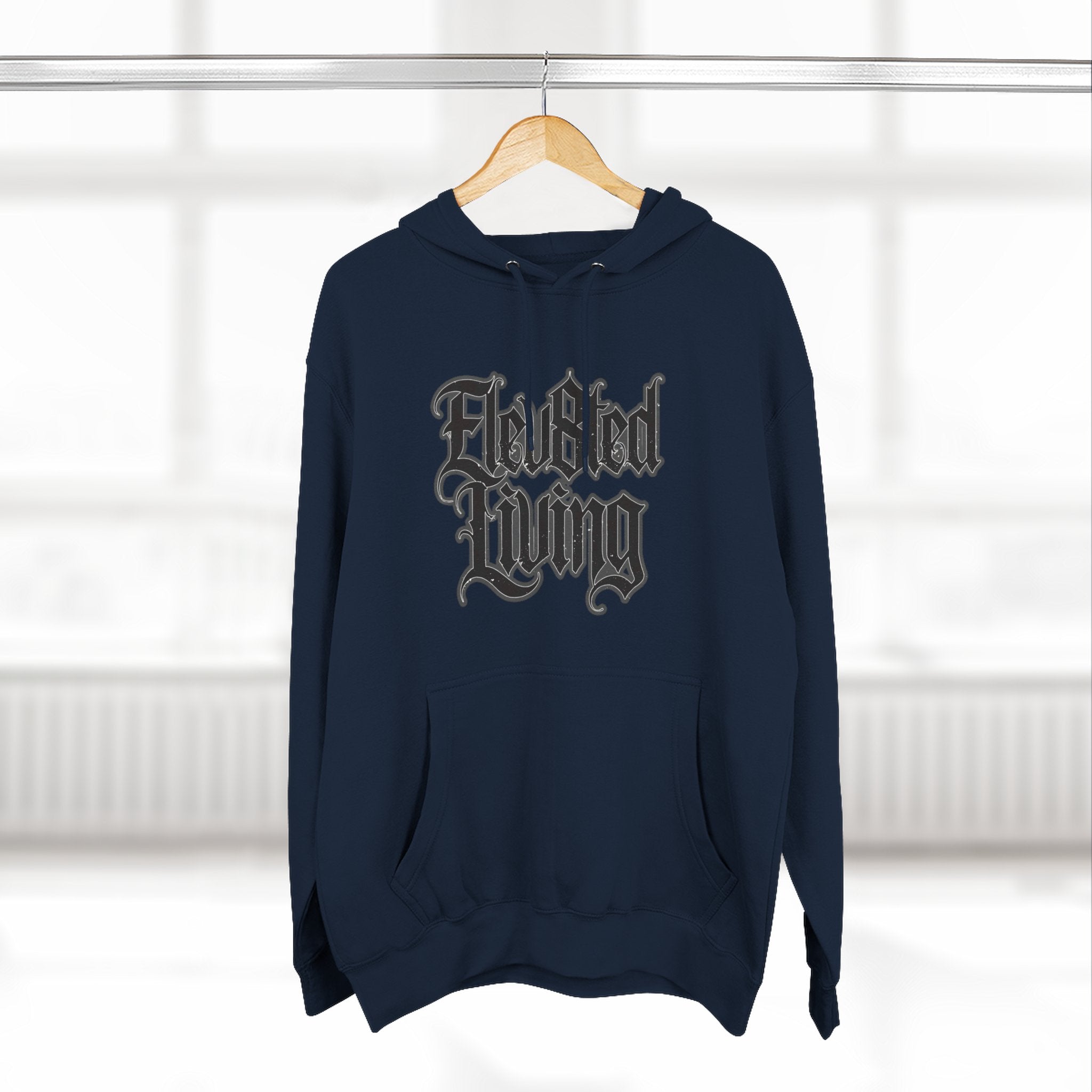 Elev8ted Living Tattoo Pin-Up Hoodie — Snake & Gothic Script