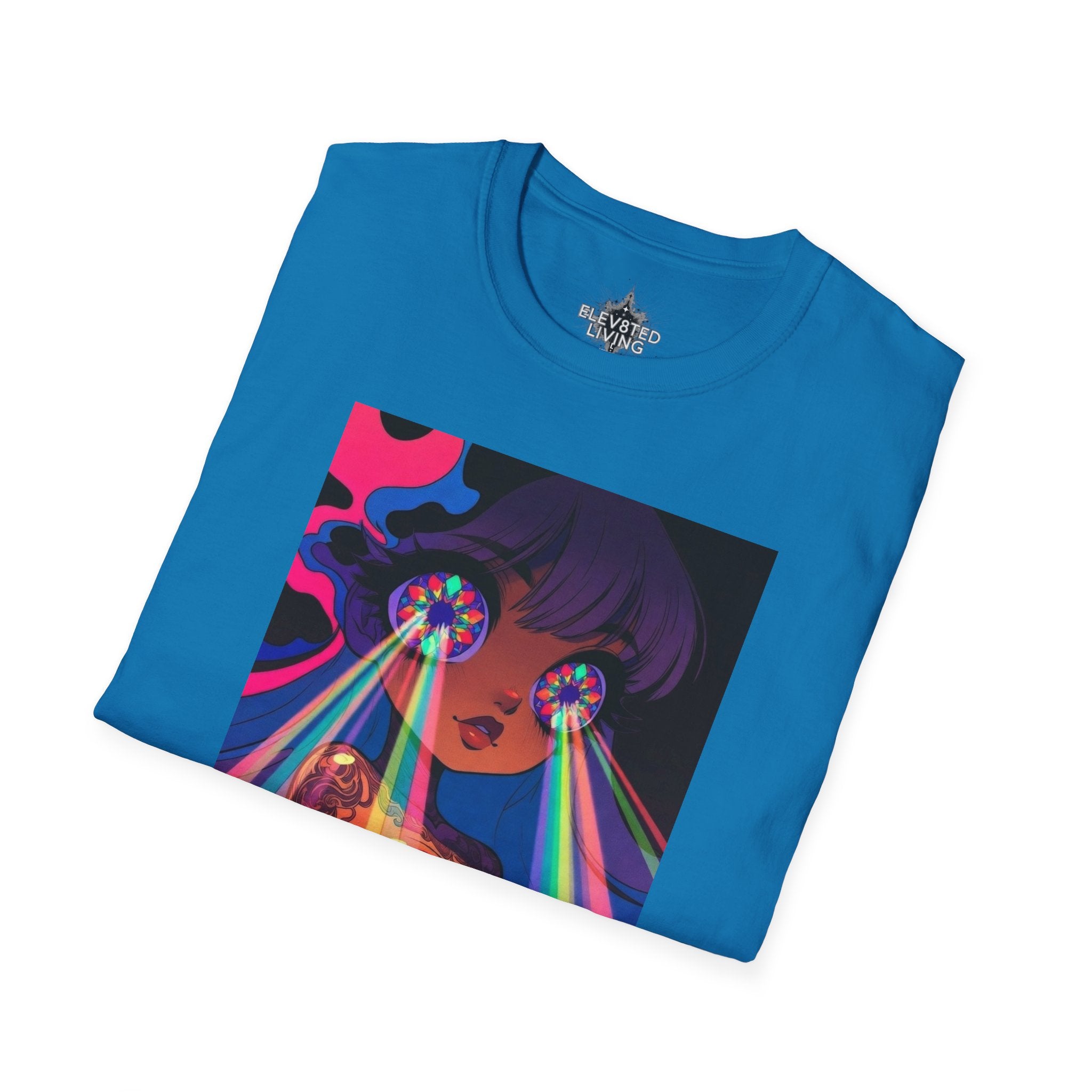 Psychedelic Rainbow Laser Girl T-Shirt