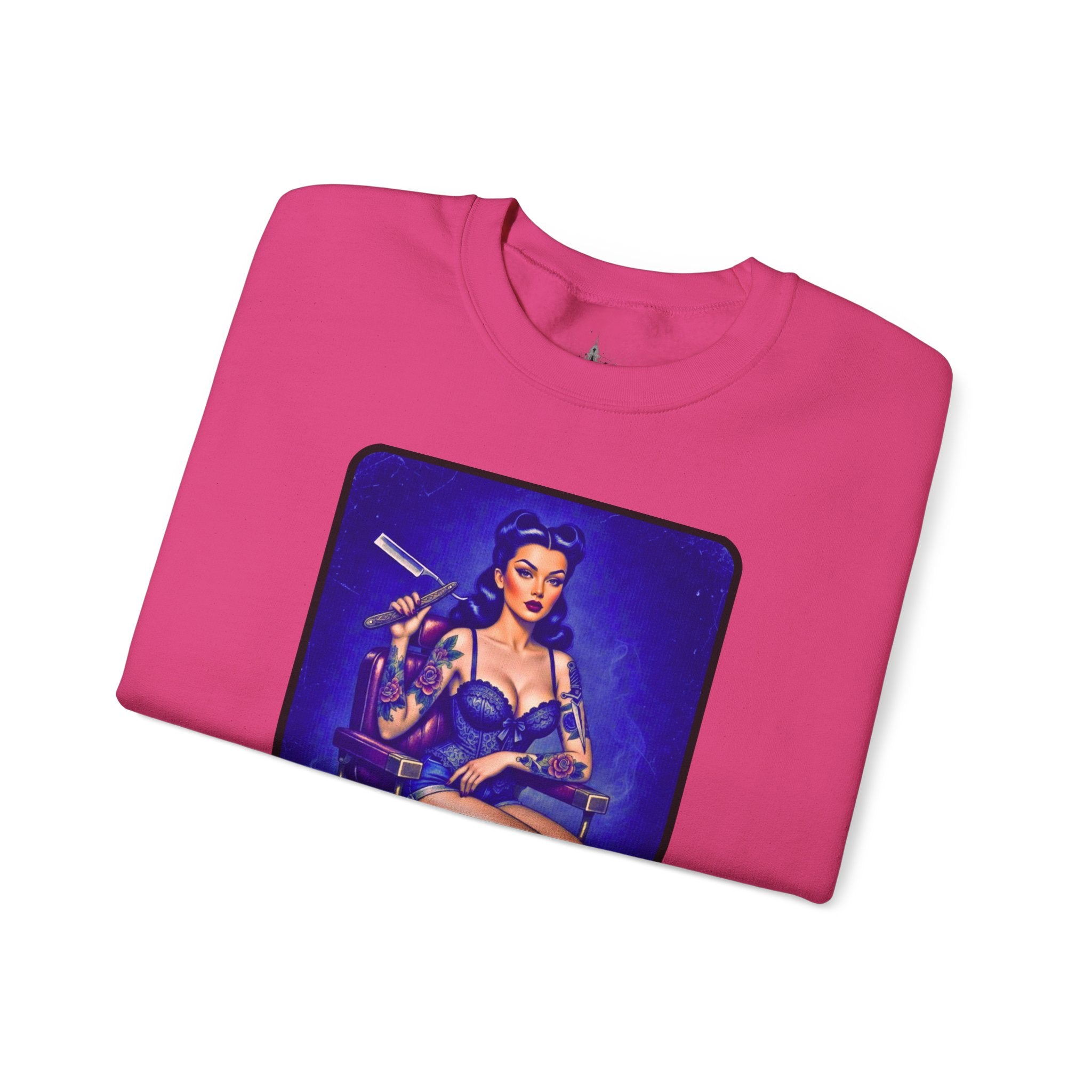 Stay Sharp Pinup Barber Crewneck Sweatshirt