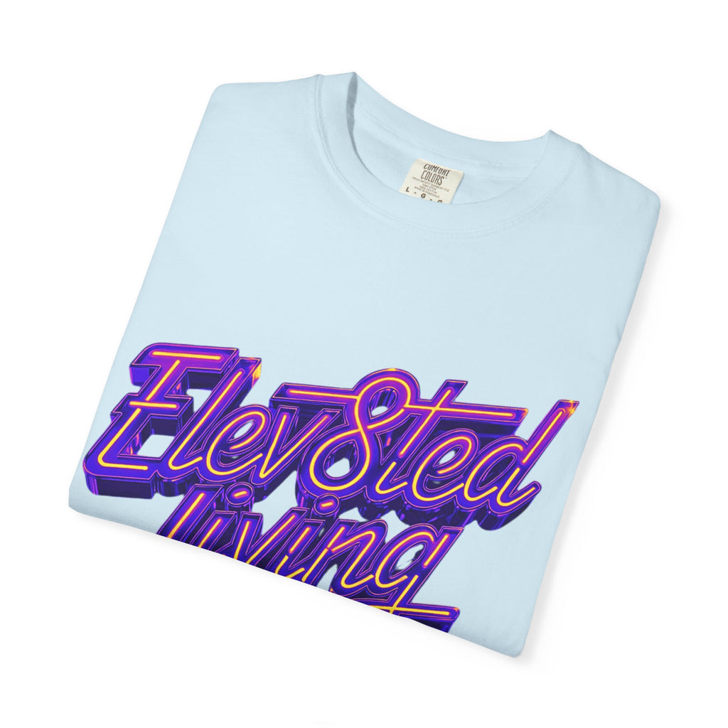 Elev8ted Living Neon Tee — Purple & Yellow Garment-Dyed T-Shirt