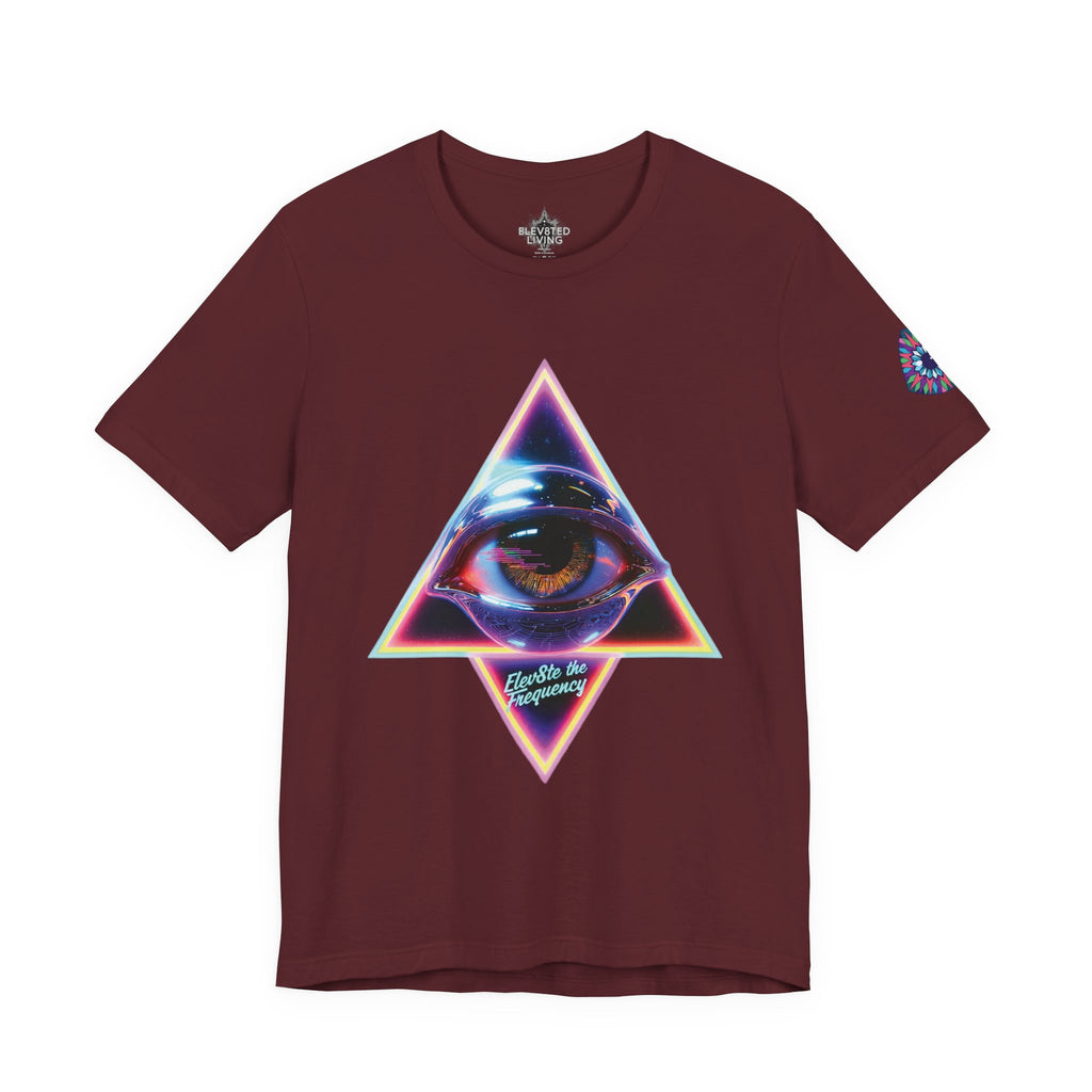 Eye Triangle Graphic Tee — "Elevated Living" Vaporwave T-Shirt