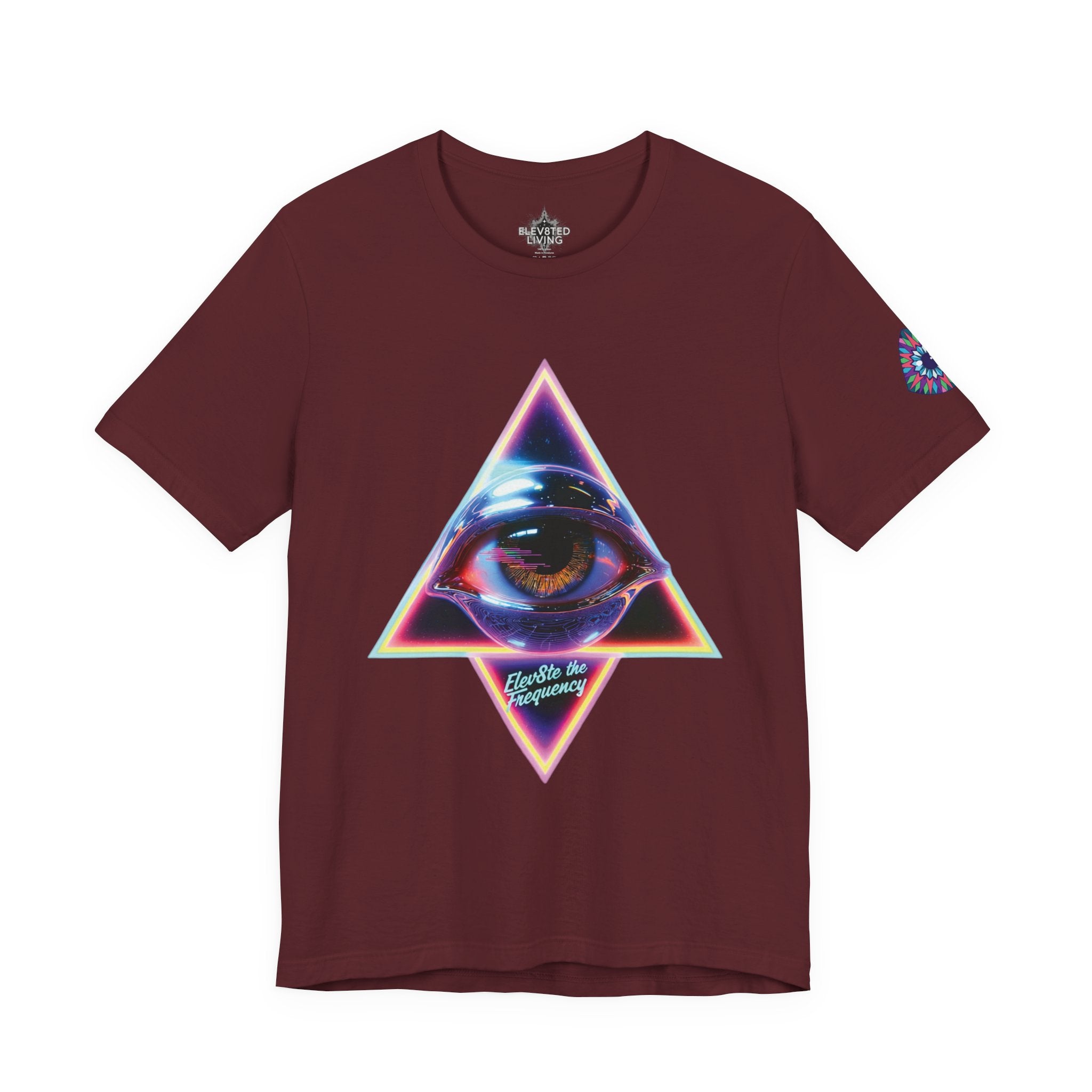 Eye Triangle Graphic Tee — "Elevated Living" Vaporwave T-Shirt