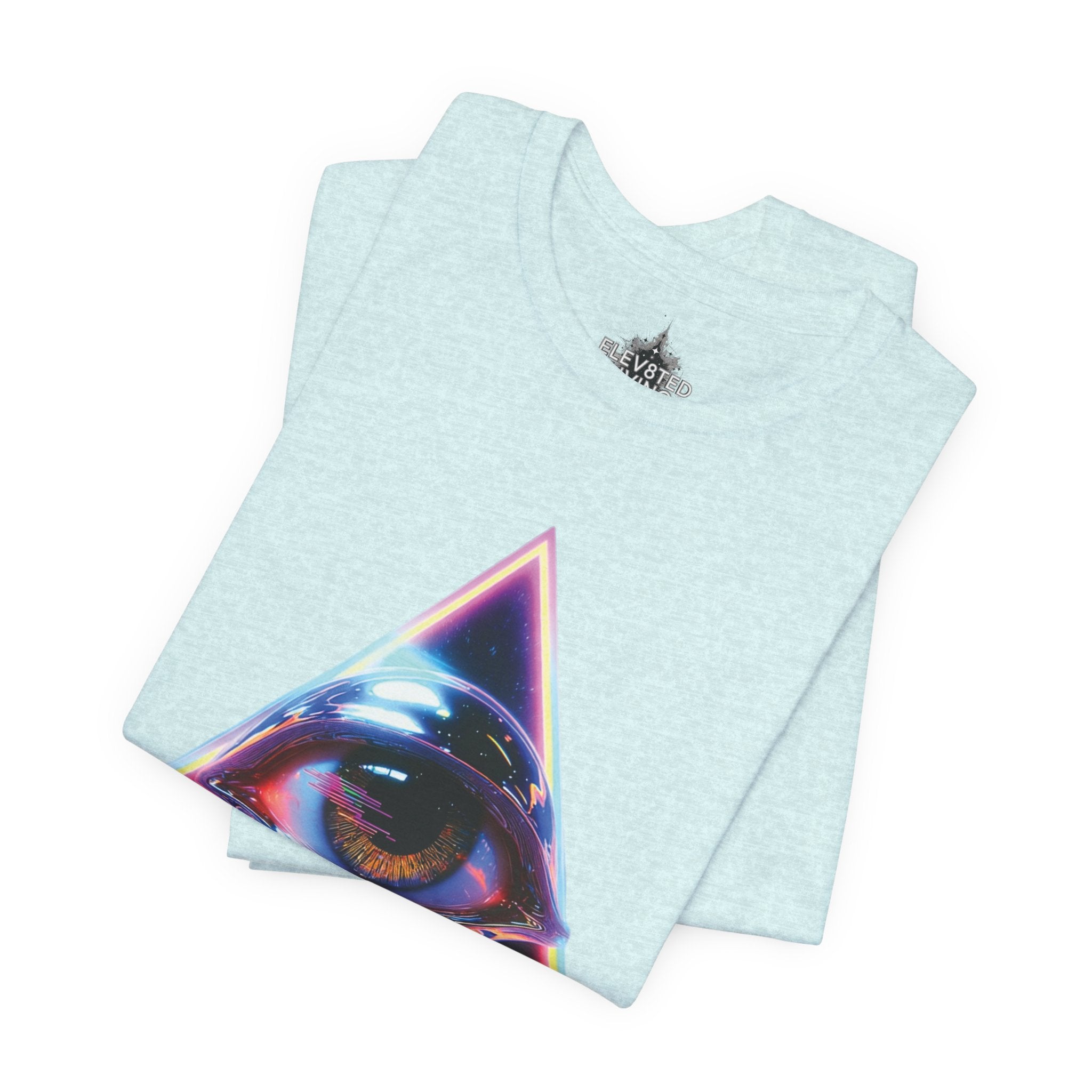 Eye Triangle Graphic Tee — "Elevated Living" Vaporwave T-Shirt