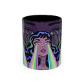 Kaleidoscope Eyes Accent Coffee Mug — Girl Illustration (11/15oz)