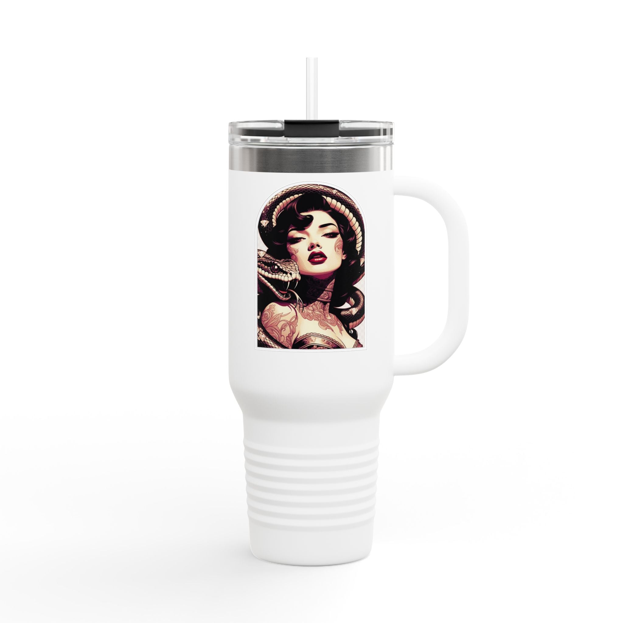 40oz Insulated Travel Mug — Woman with Snake Illustration (Elev8ted Living)