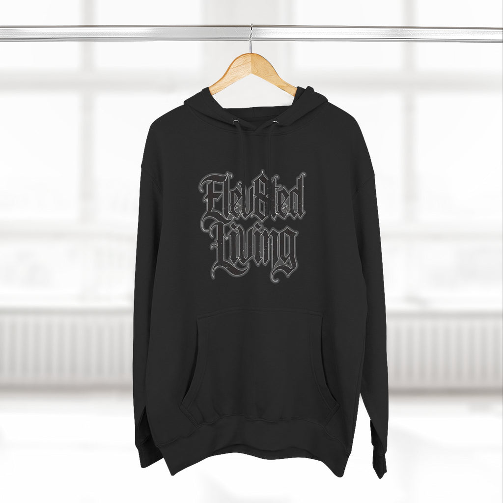 Elev8ted Living Tattoo Pin-Up Hoodie — Snake & Gothic Script