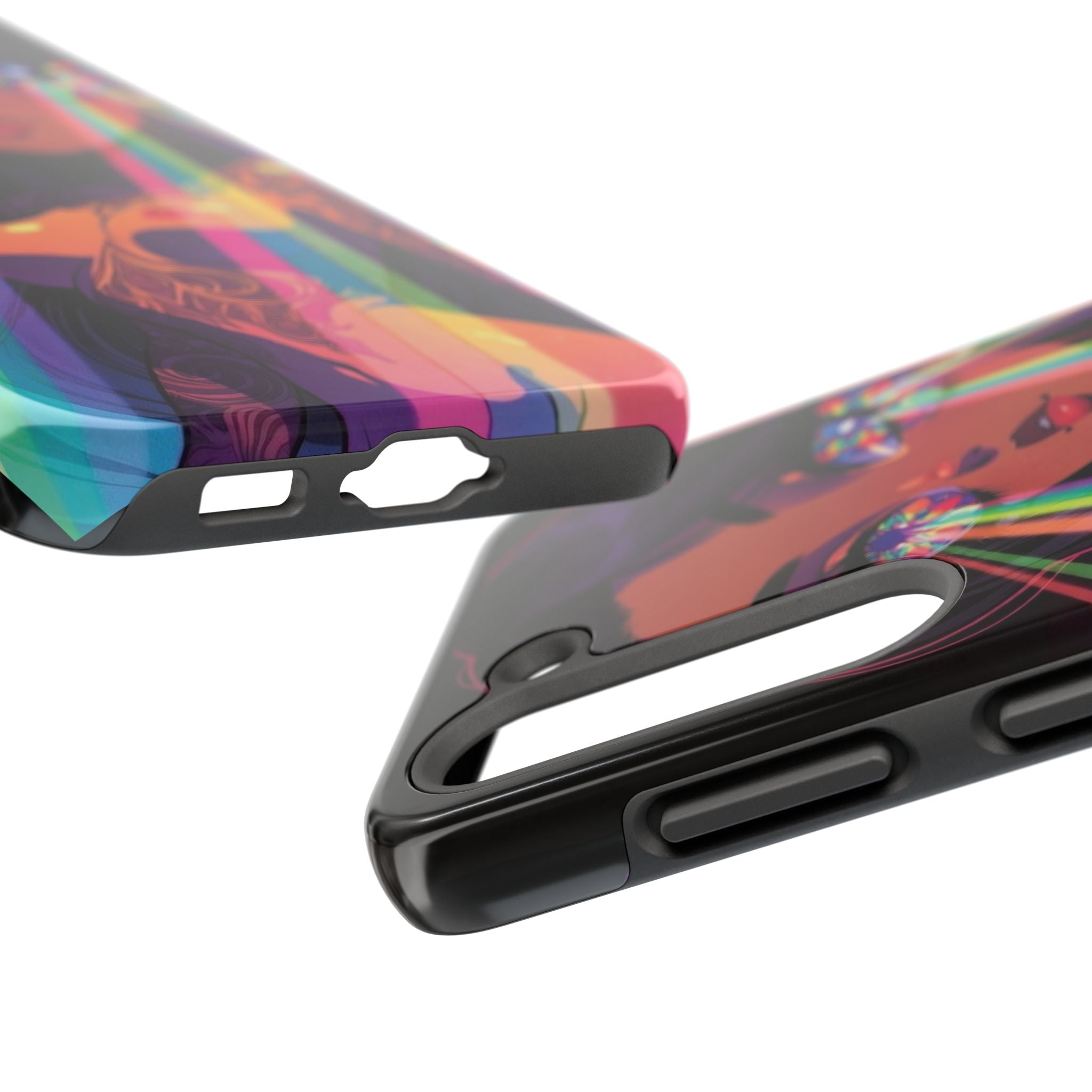 Psychedelic Rainbow Gaze Phone Case | Neon Portrait, Vaporwave Art