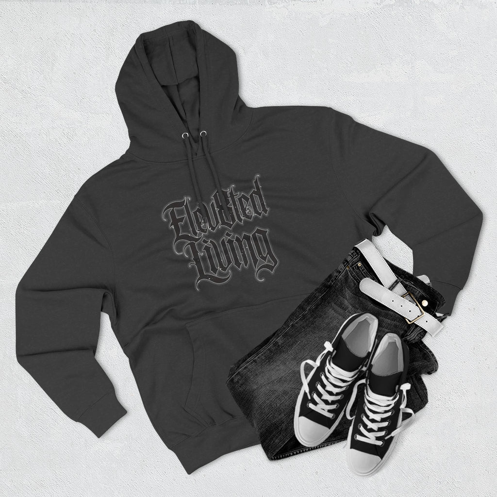 Elev8ted Living Tattoo Pin-Up Hoodie — Snake & Gothic Script