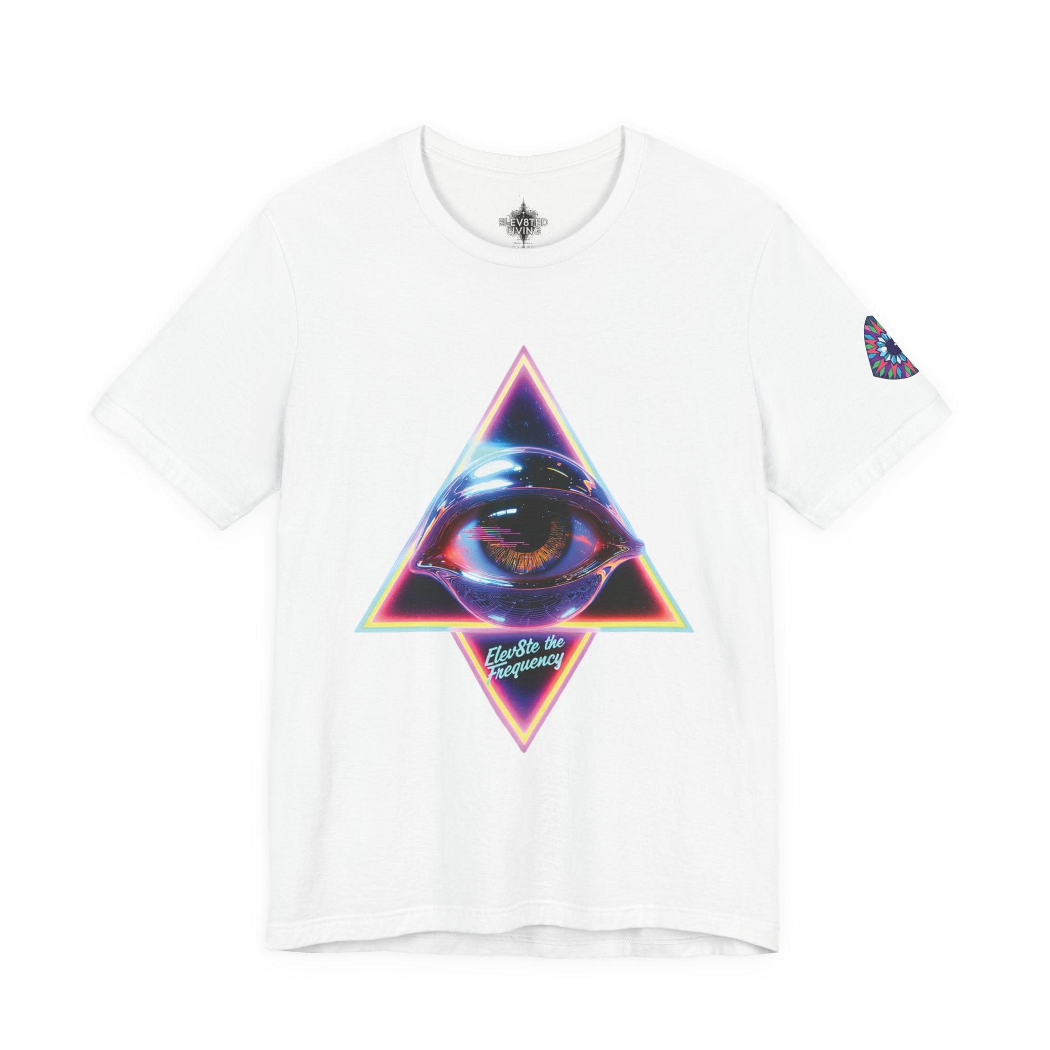 Eye Triangle Graphic Tee — "Elevated Living" Vaporwave T-Shirt