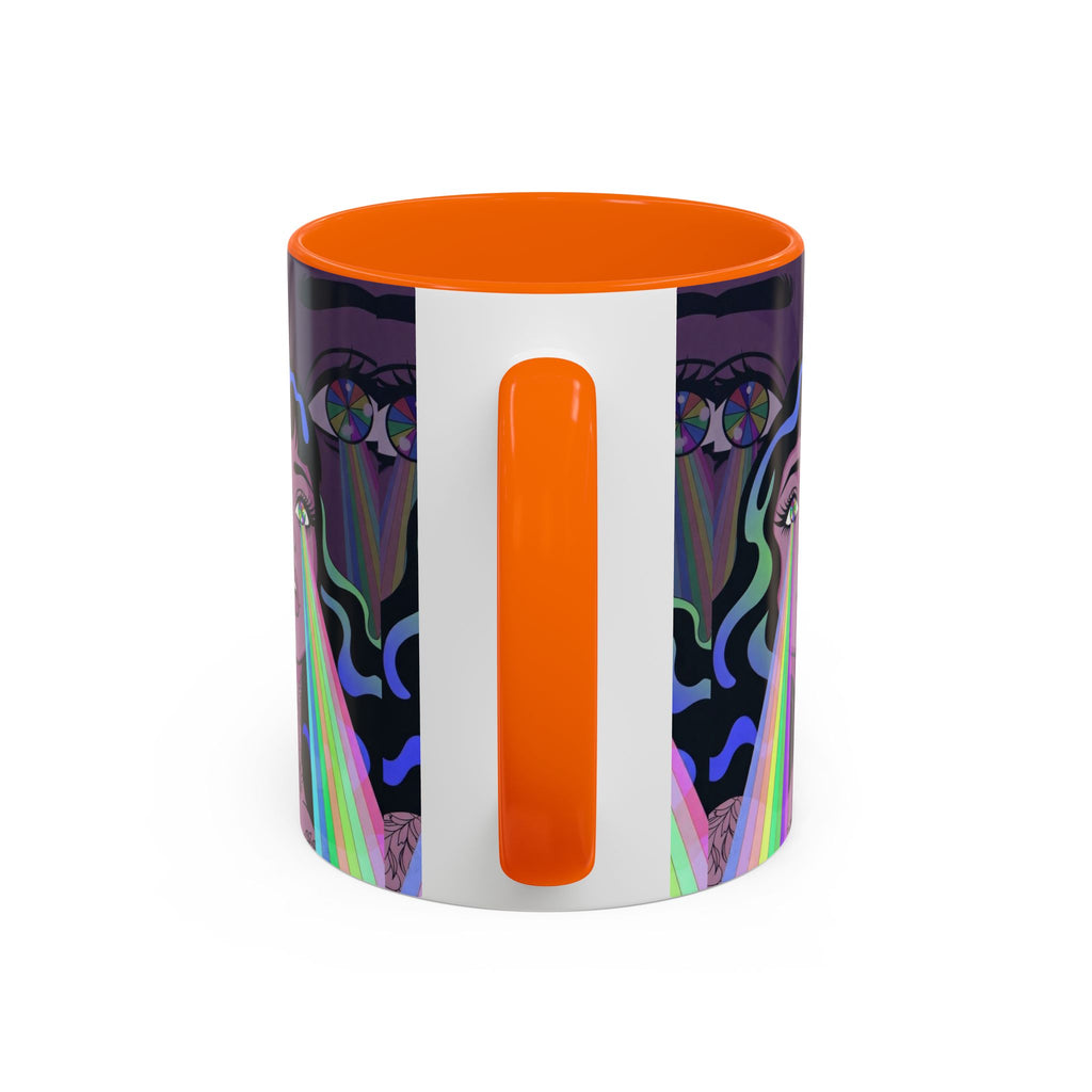 Kaleidoscope Eyes Accent Coffee Mug — Girl Illustration (11/15oz)
