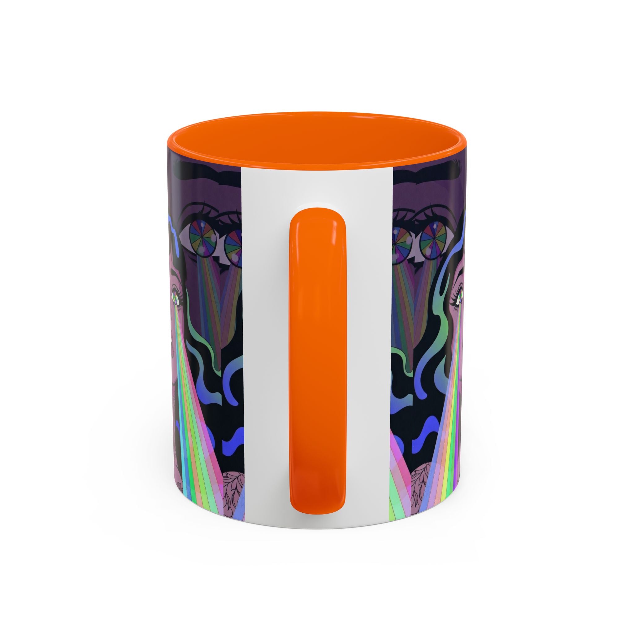 Kaleidoscope Eyes Accent Coffee Mug — Girl Illustration (11/15oz)
