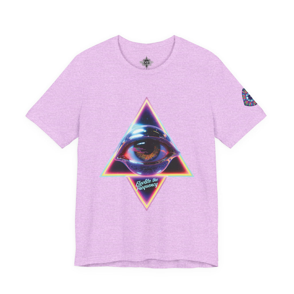 Eye Triangle Graphic Tee — "Elevated Living" Vaporwave T-Shirt