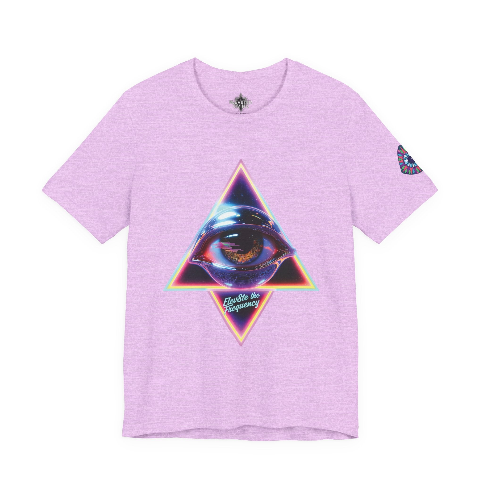 Eye Triangle Graphic Tee — "Elevated Living" Vaporwave T-Shirt