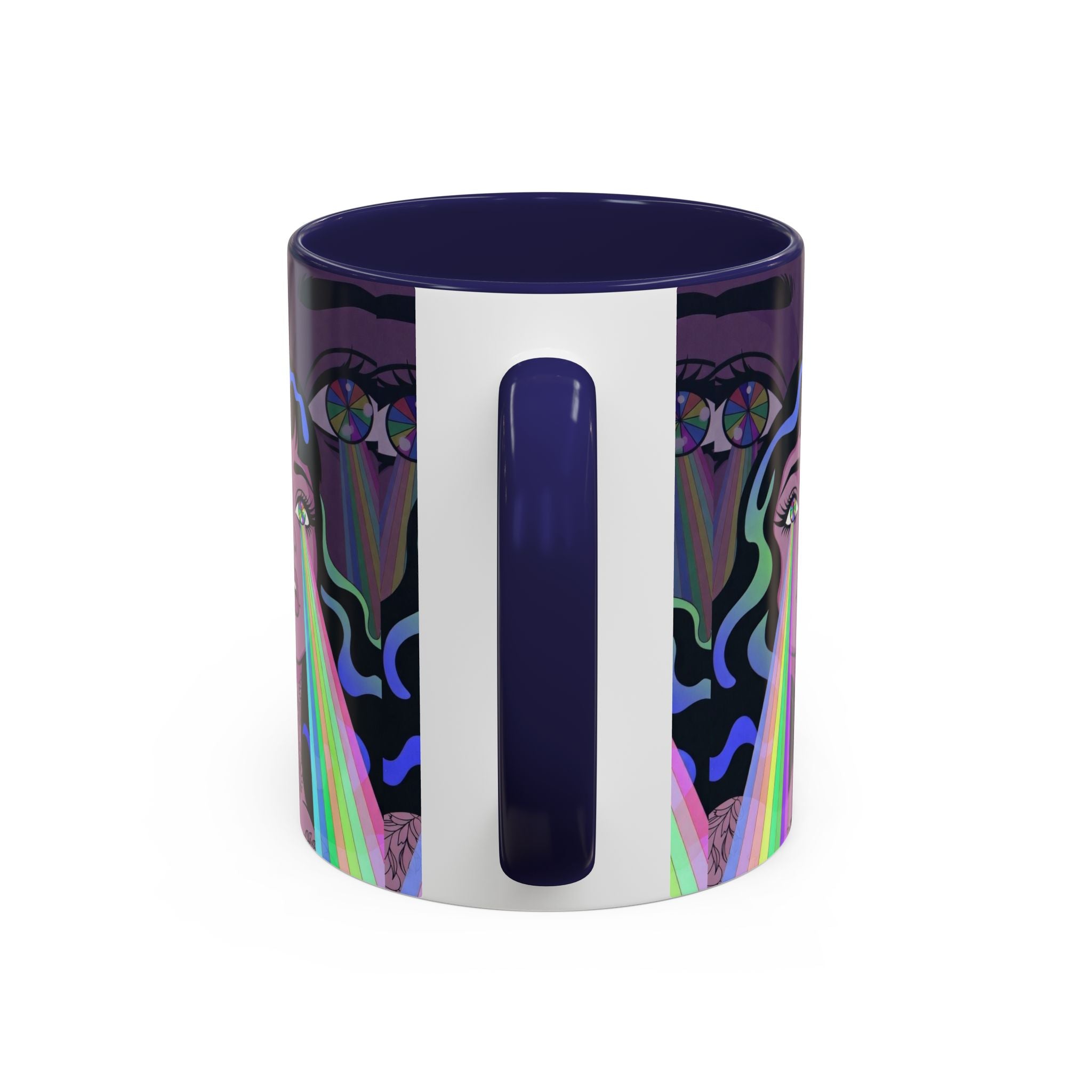 Kaleidoscope Eyes Accent Coffee Mug — Girl Illustration (11/15oz)
