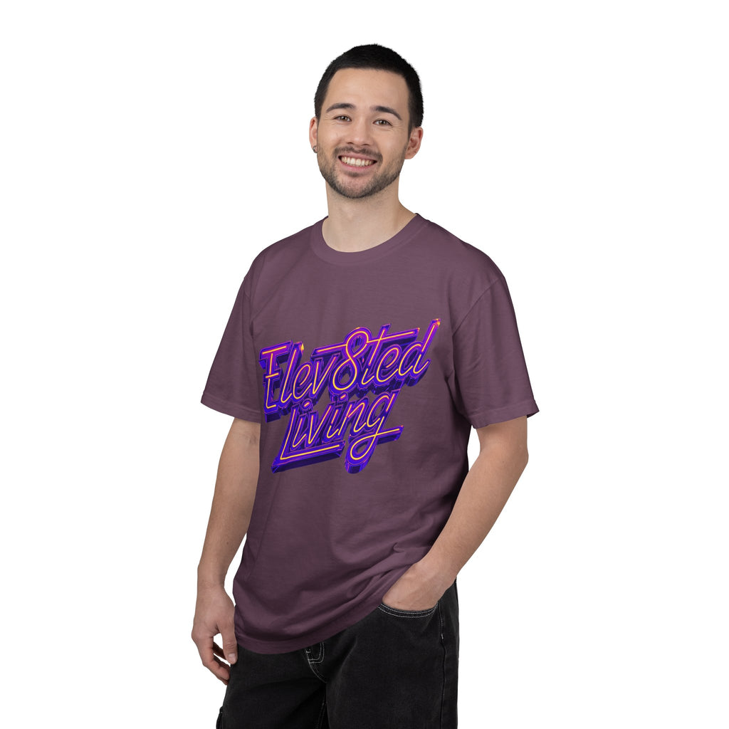 Elev8ted Living Neon Tee — Purple & Yellow Garment-Dyed T-Shirt