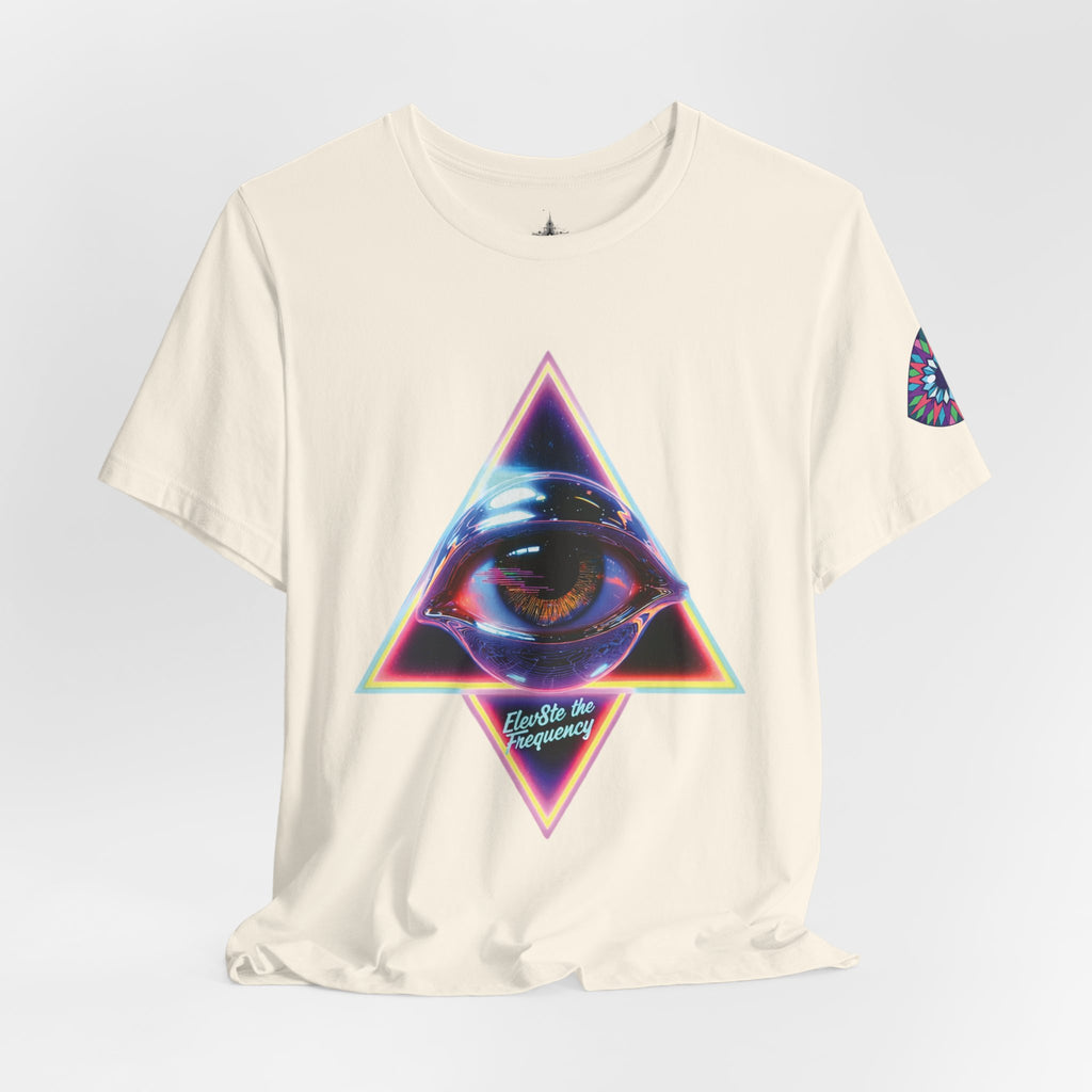 Eye Triangle Graphic Tee — "Elevated Living" Vaporwave T-Shirt