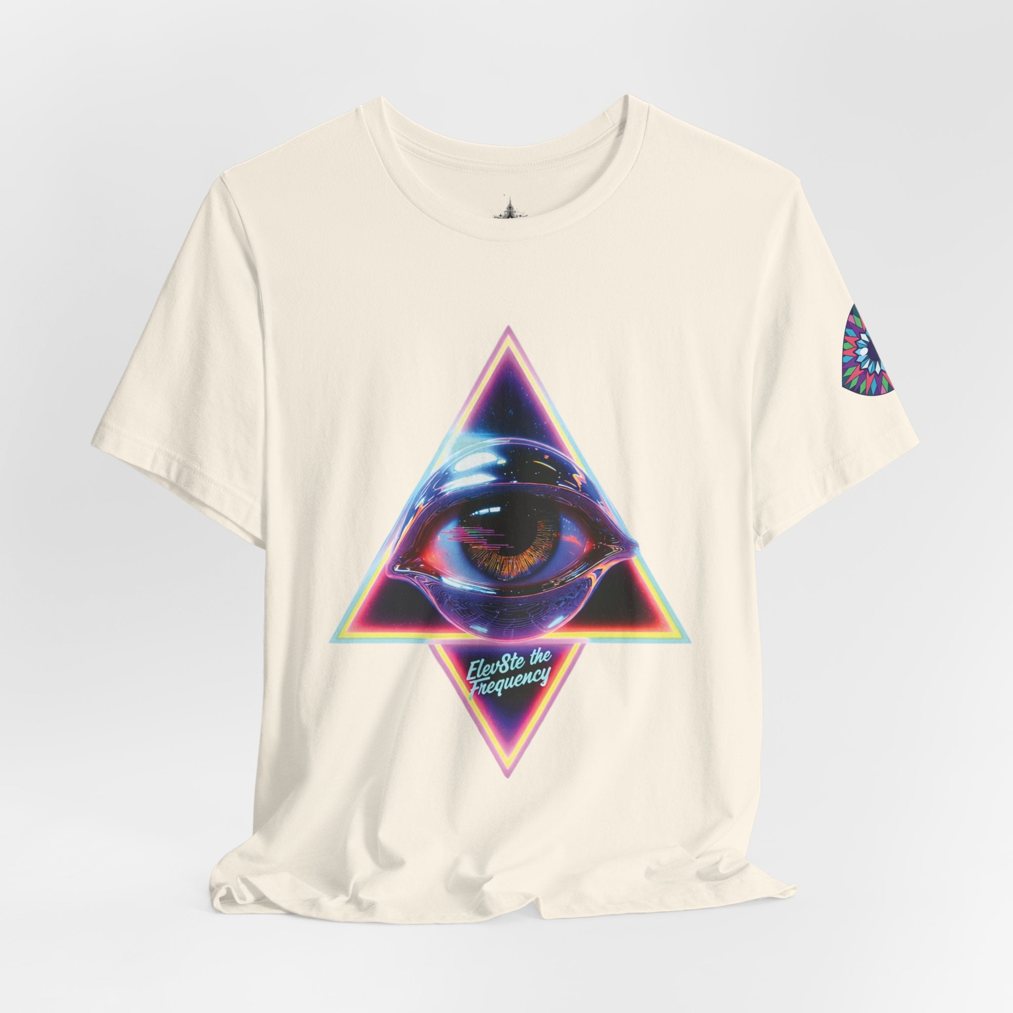 Eye Triangle Graphic Tee — "Elevated Living" Vaporwave T-Shirt