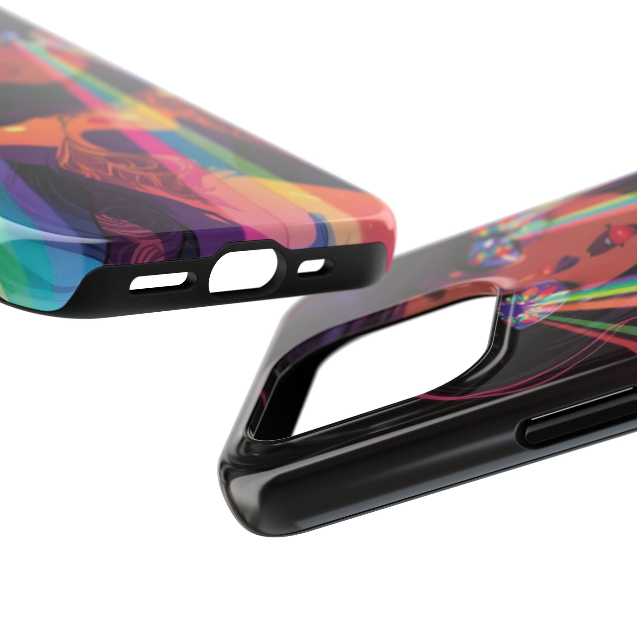 Psychedelic Rainbow Gaze Phone Case | Neon Portrait, Vaporwave Art