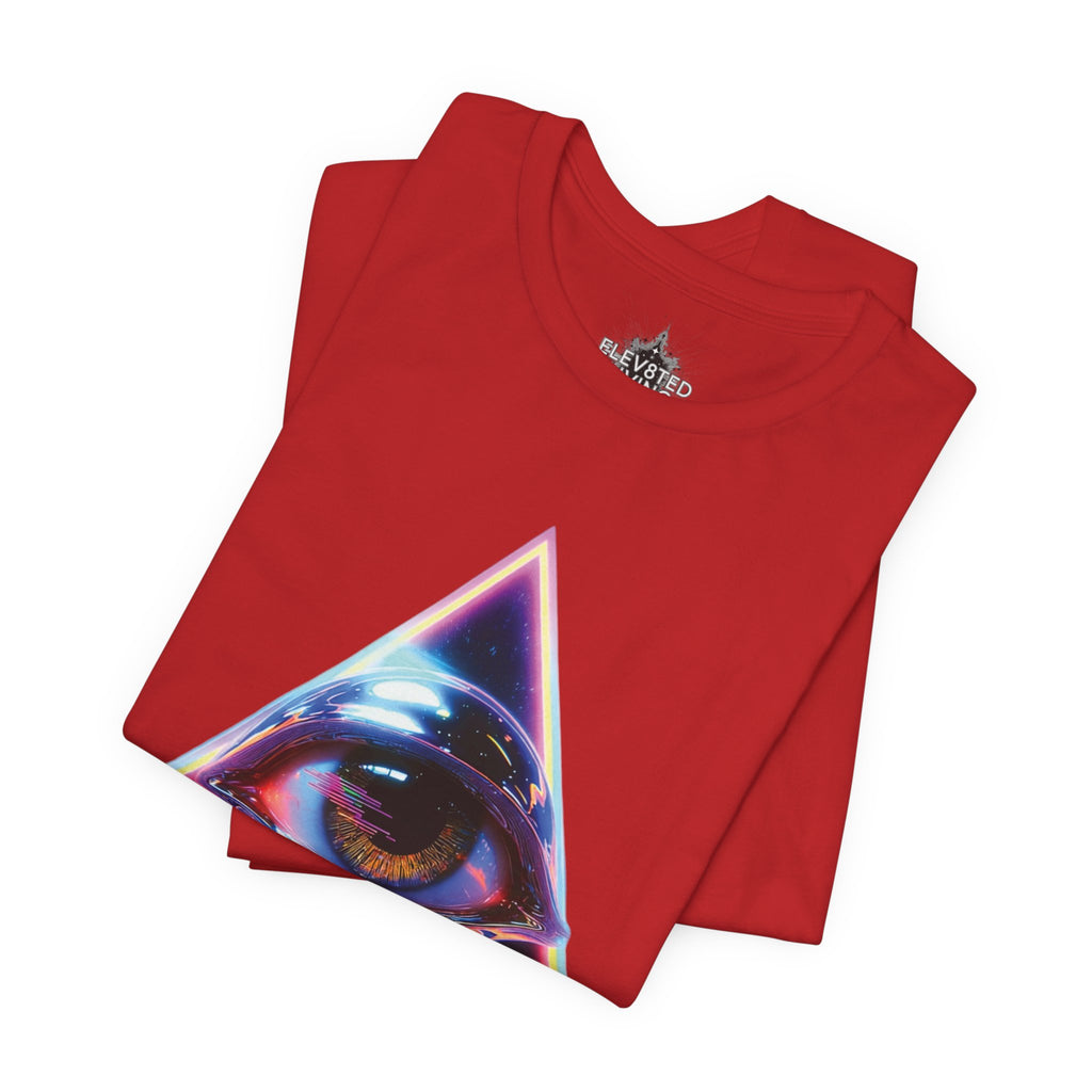Eye Triangle Graphic Tee — "Elevated Living" Vaporwave T-Shirt