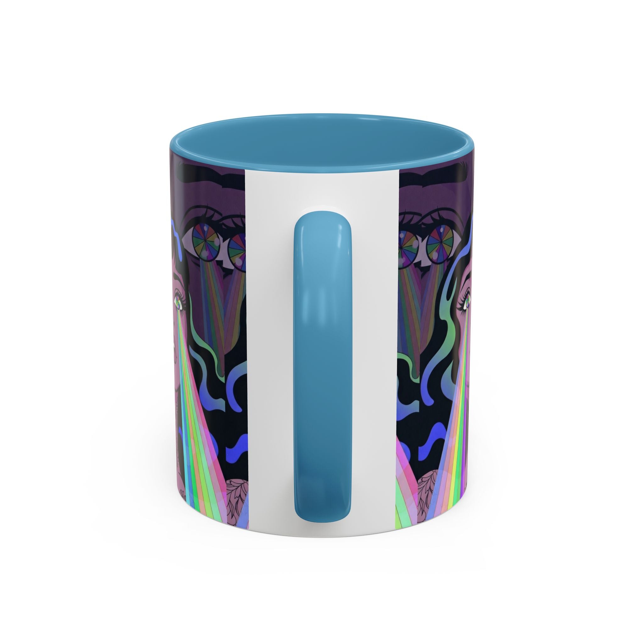Kaleidoscope Eyes Accent Coffee Mug — Girl Illustration (11/15oz)