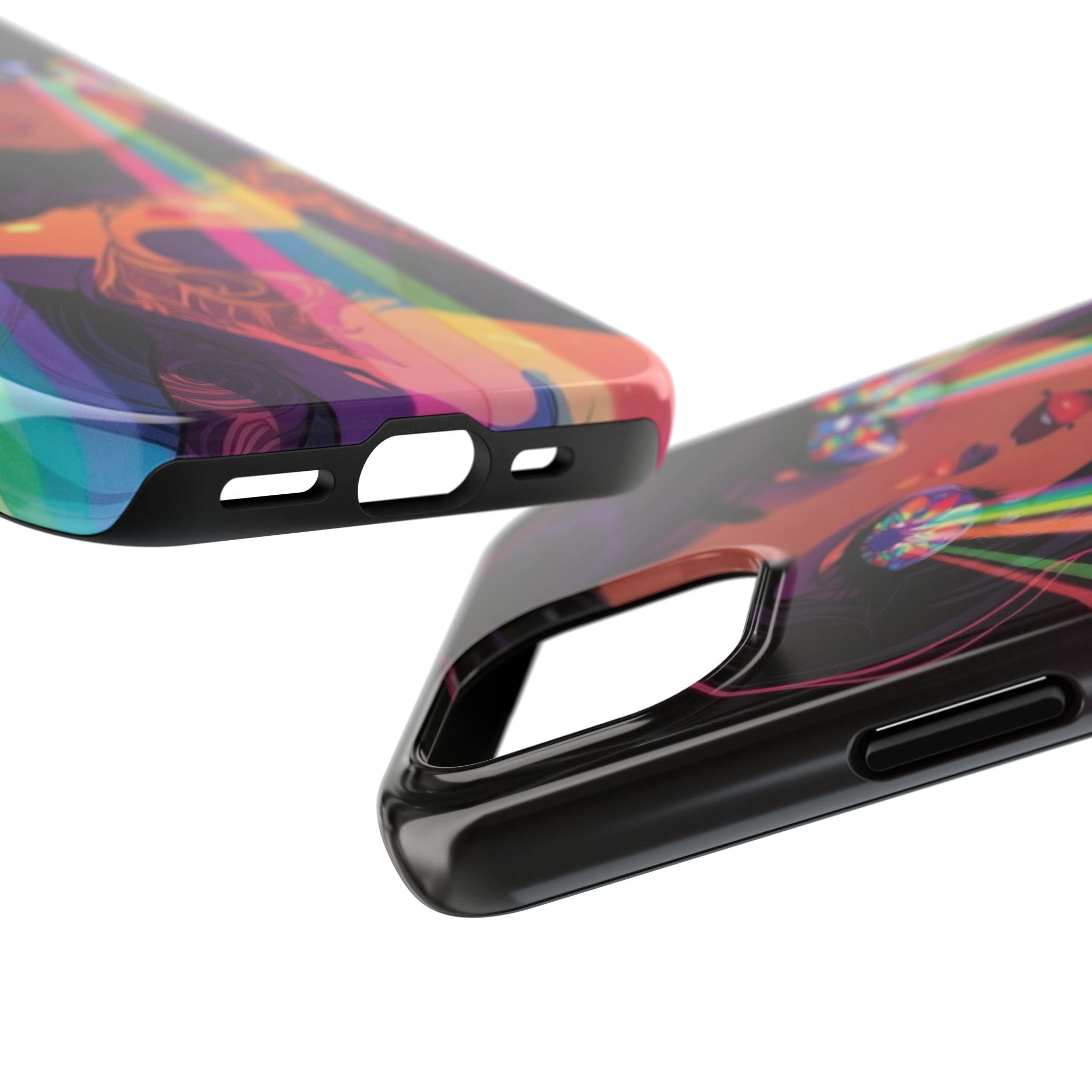 Psychedelic Rainbow Gaze Phone Case | Neon Portrait, Vaporwave Art