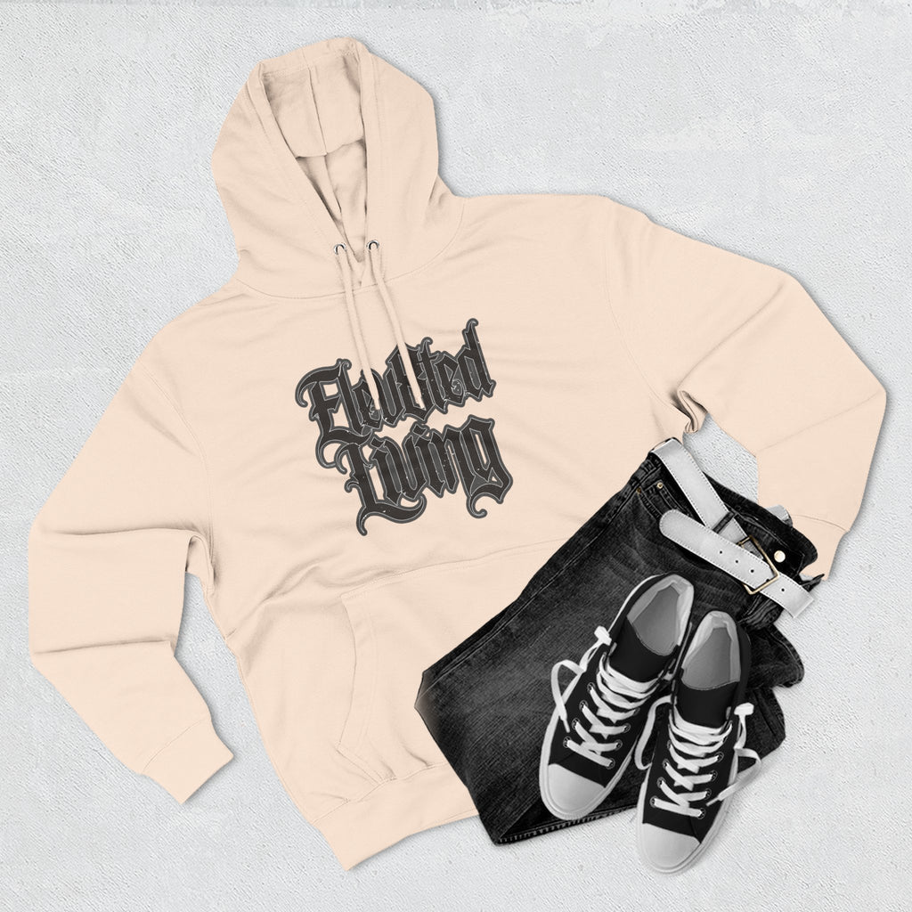 Elev8ted Living Tattoo Pin-Up Hoodie — Snake & Gothic Script