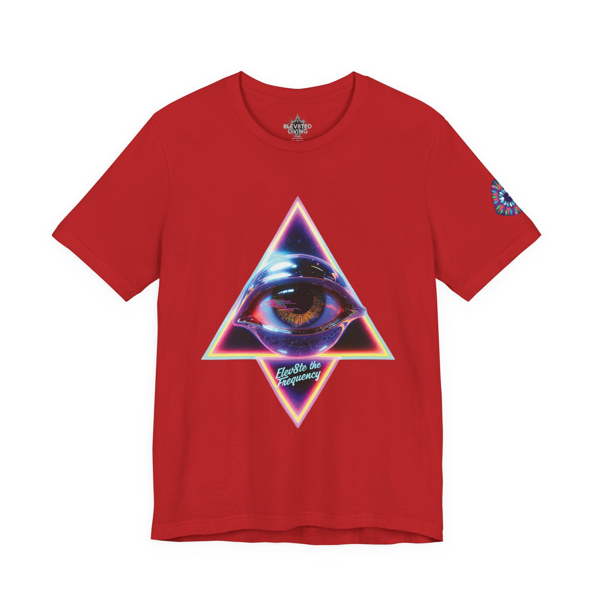 Eye Triangle Graphic Tee — "Elevated Living" Vaporwave T-Shirt
