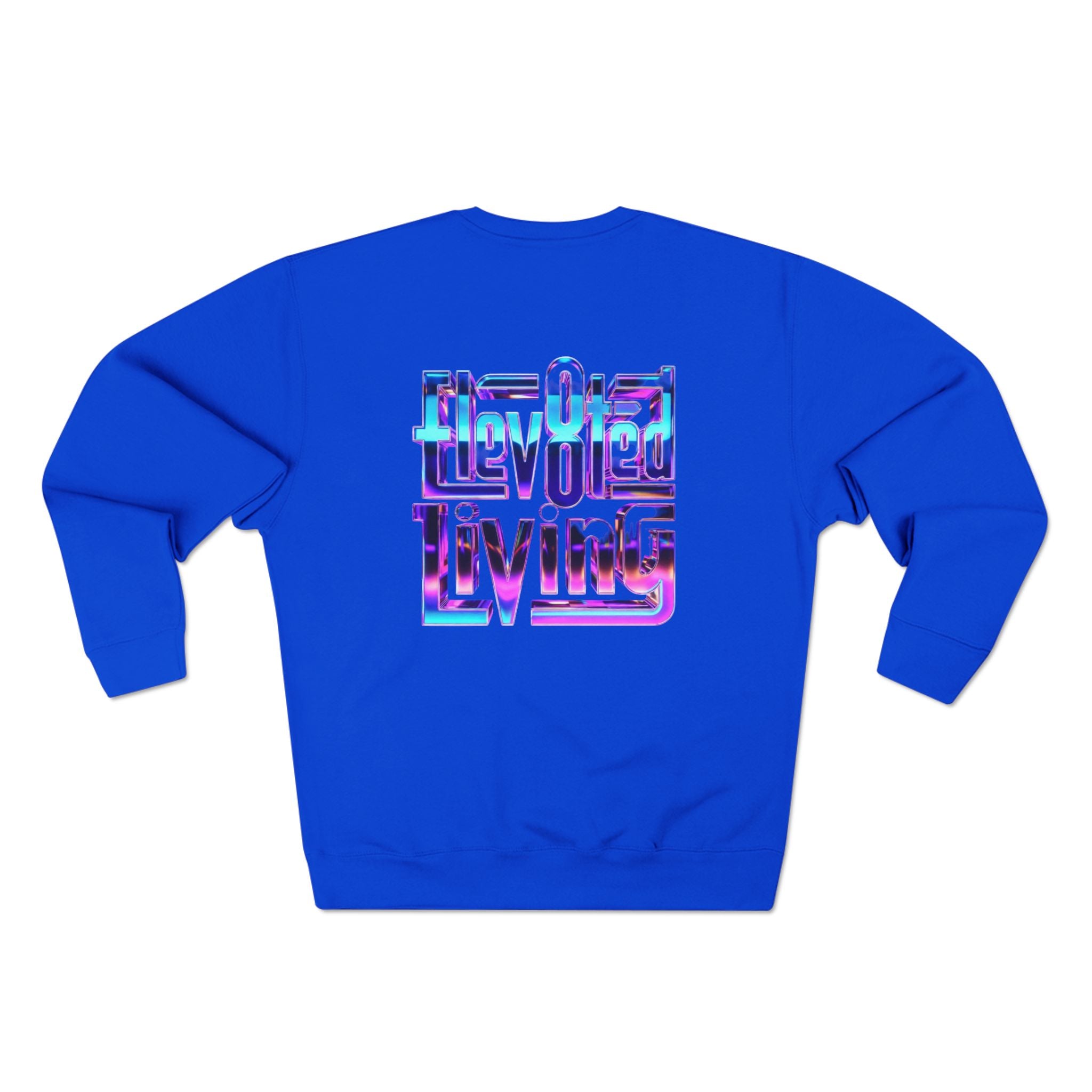 Elev8ted Living Crewneck Sweatshirt — Trippie Girl with Laser Rainbow Eyes